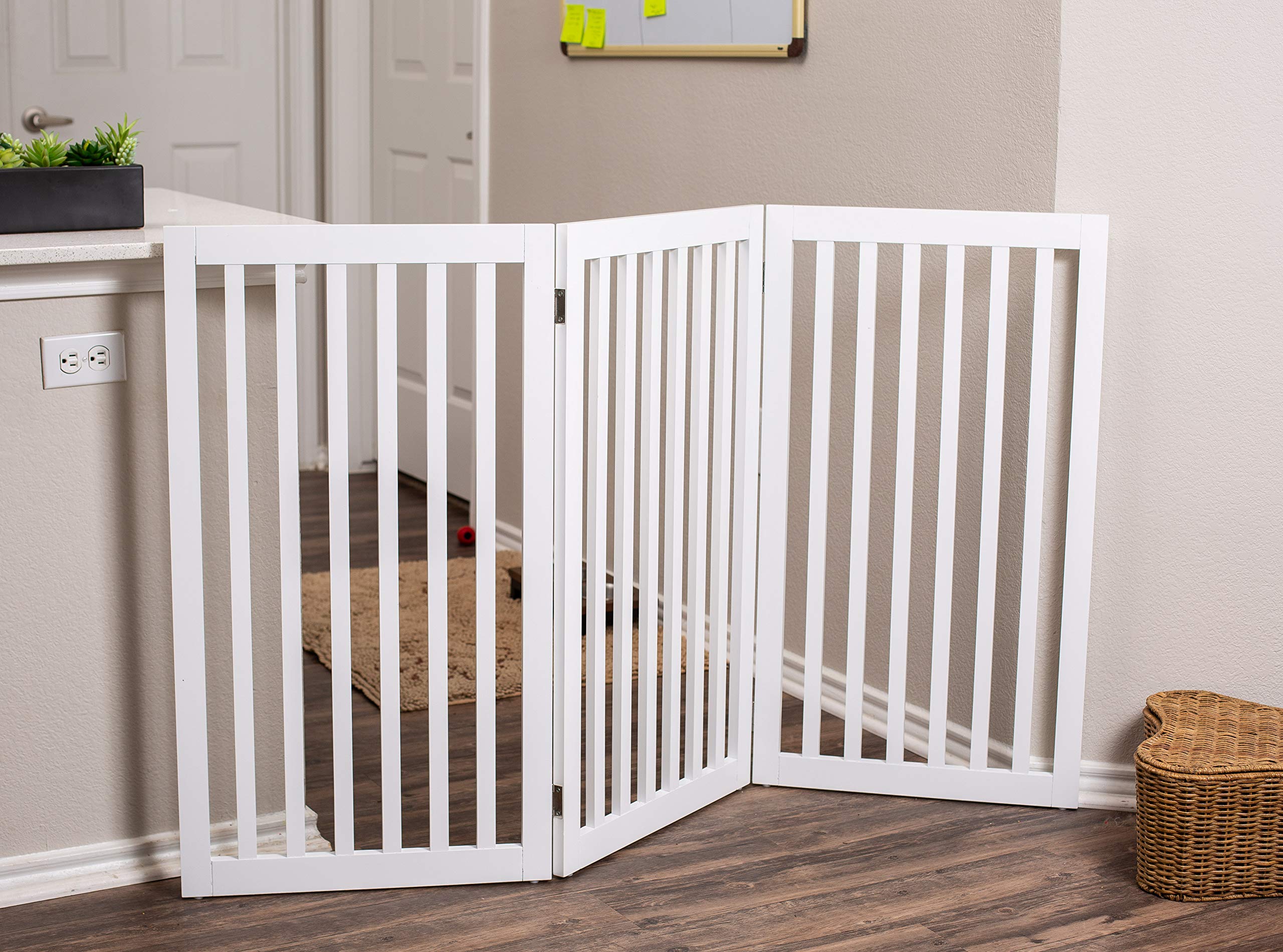 InternetS Best Traditional Pet Gate - 3 Panel - 36 Tall - White