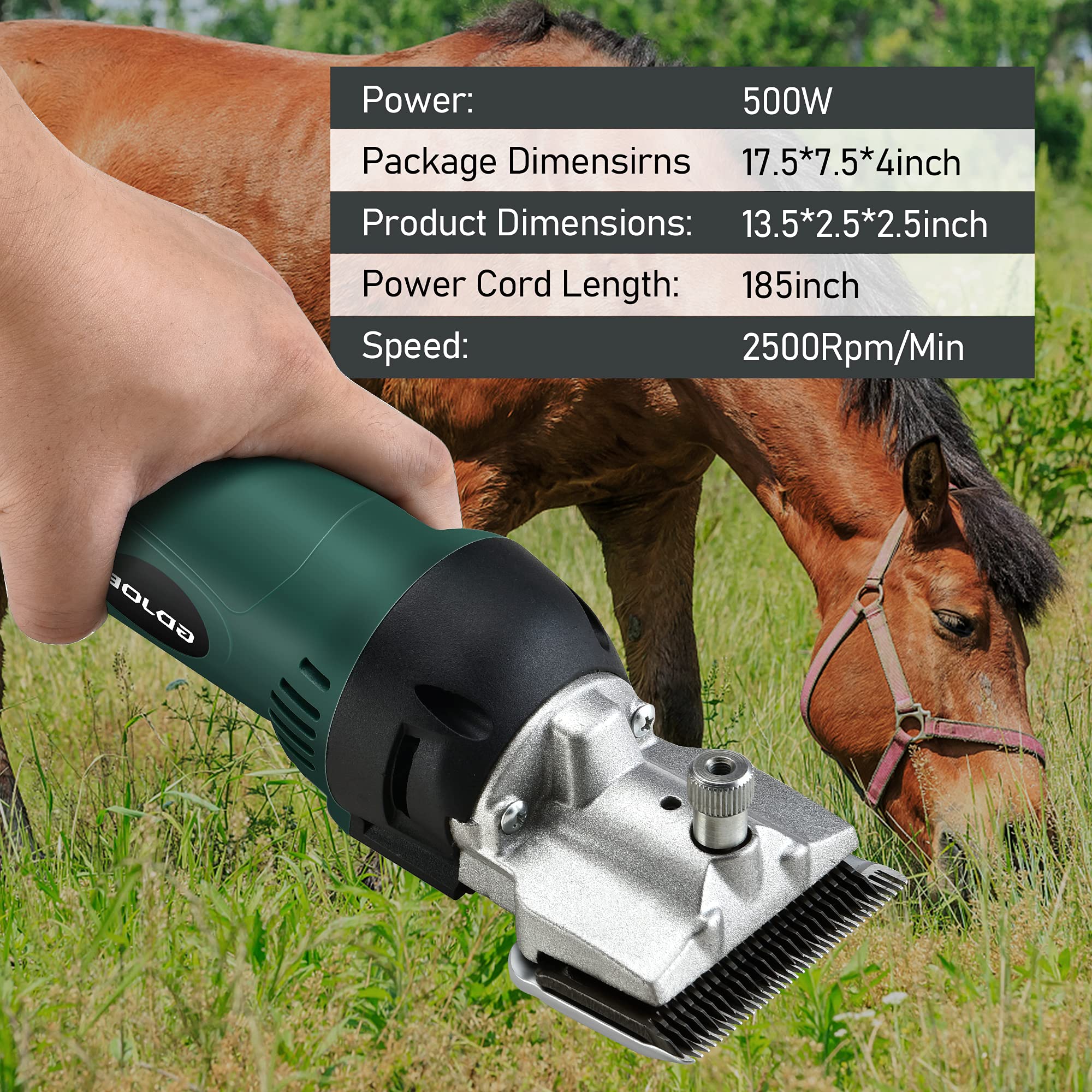 Horses Clippers,500W Professional Horse Grooming Kit, Pet Farm Supplies For Shaving Fur Wool In Horse, Cattle, Dog, Farm Livesto