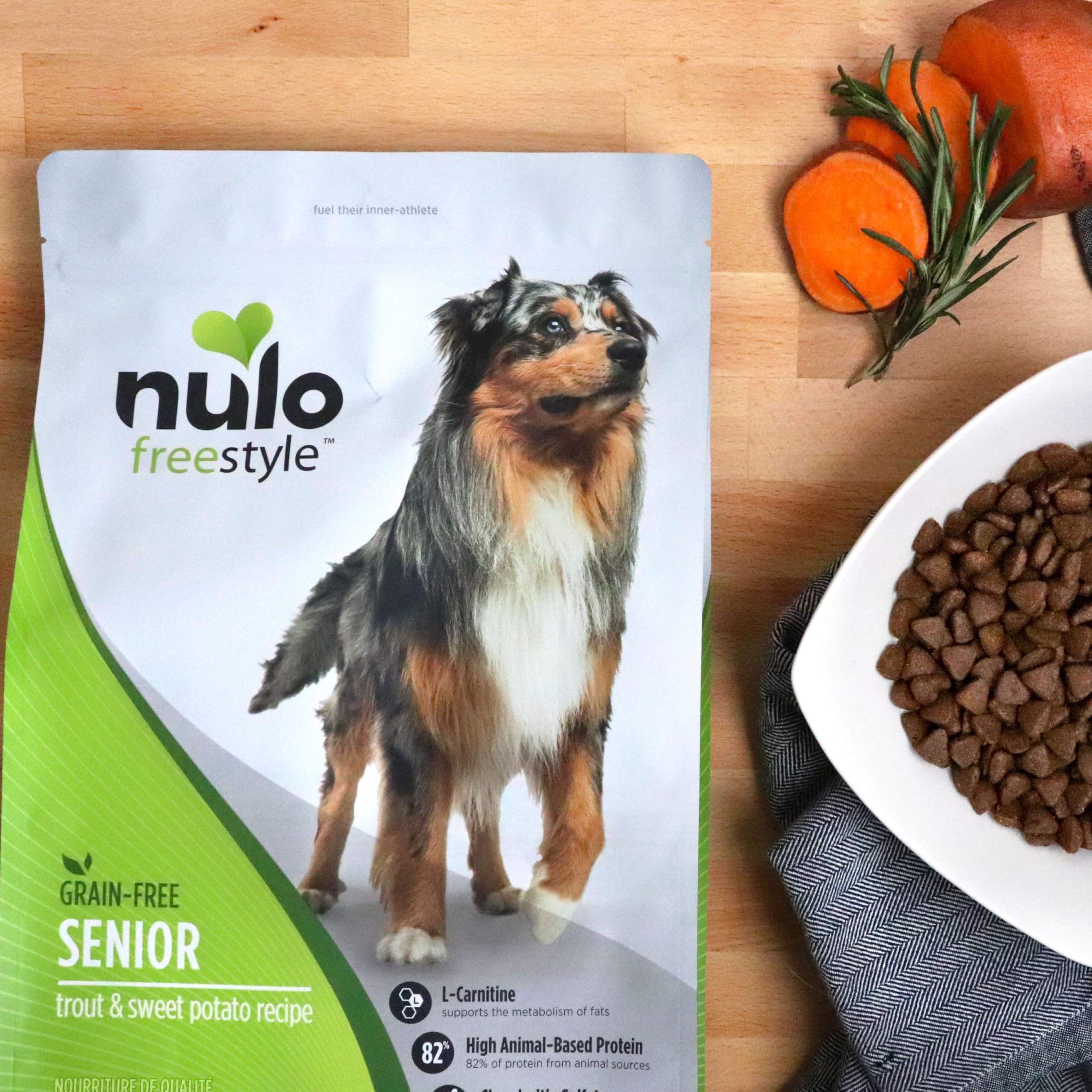 Nulo Freestyle All Breed Senior Dry Dog Food, Premium Grain-Free Dog Kibble with Healthy Digestive Aid BC30 Probiotic and Chonoi