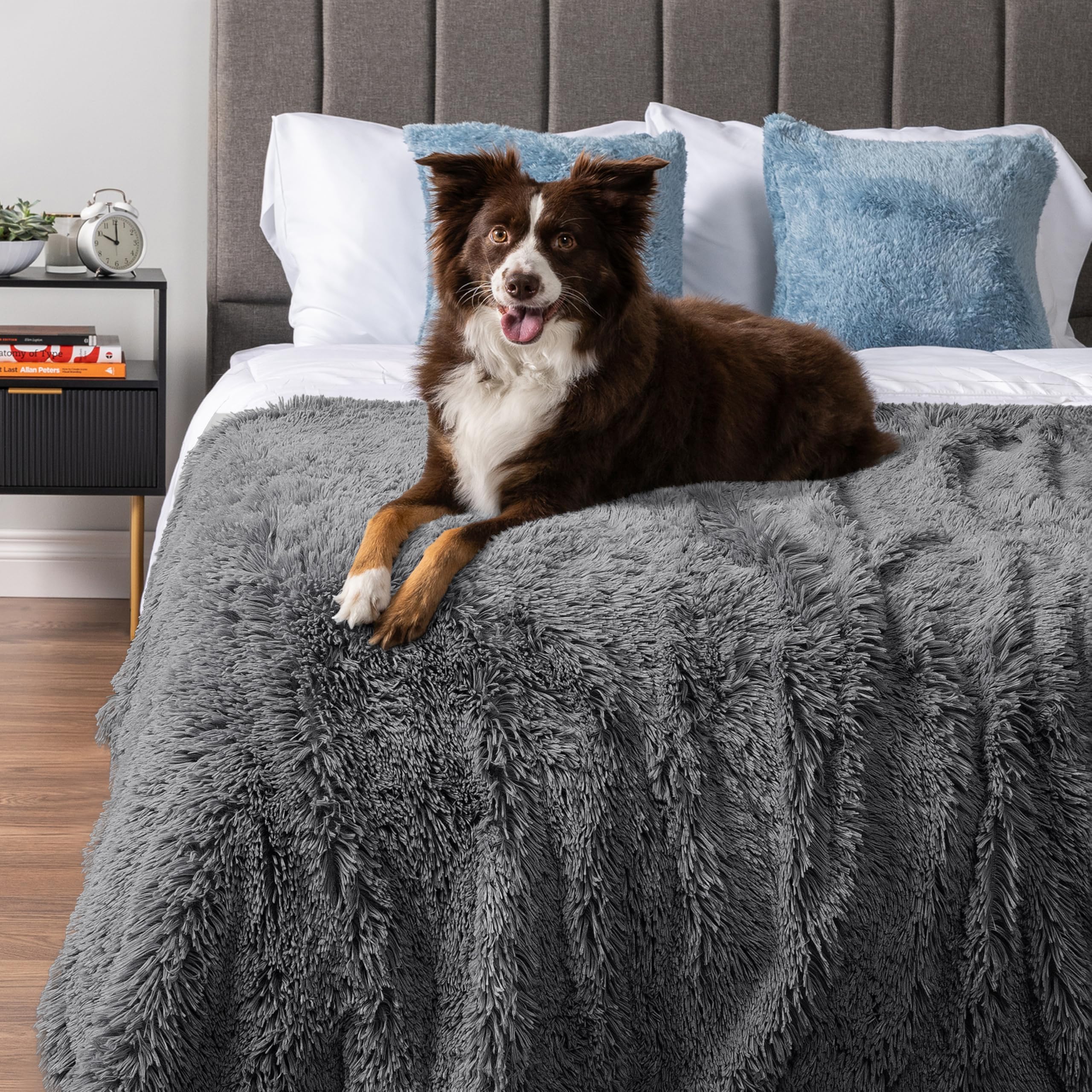 PetAmi Waterproof Dog Blanket for Large Dog, Queen Size Calming Pet Blanket Couch Cover Protector, Sherpa Faux Fur Cat Throw for