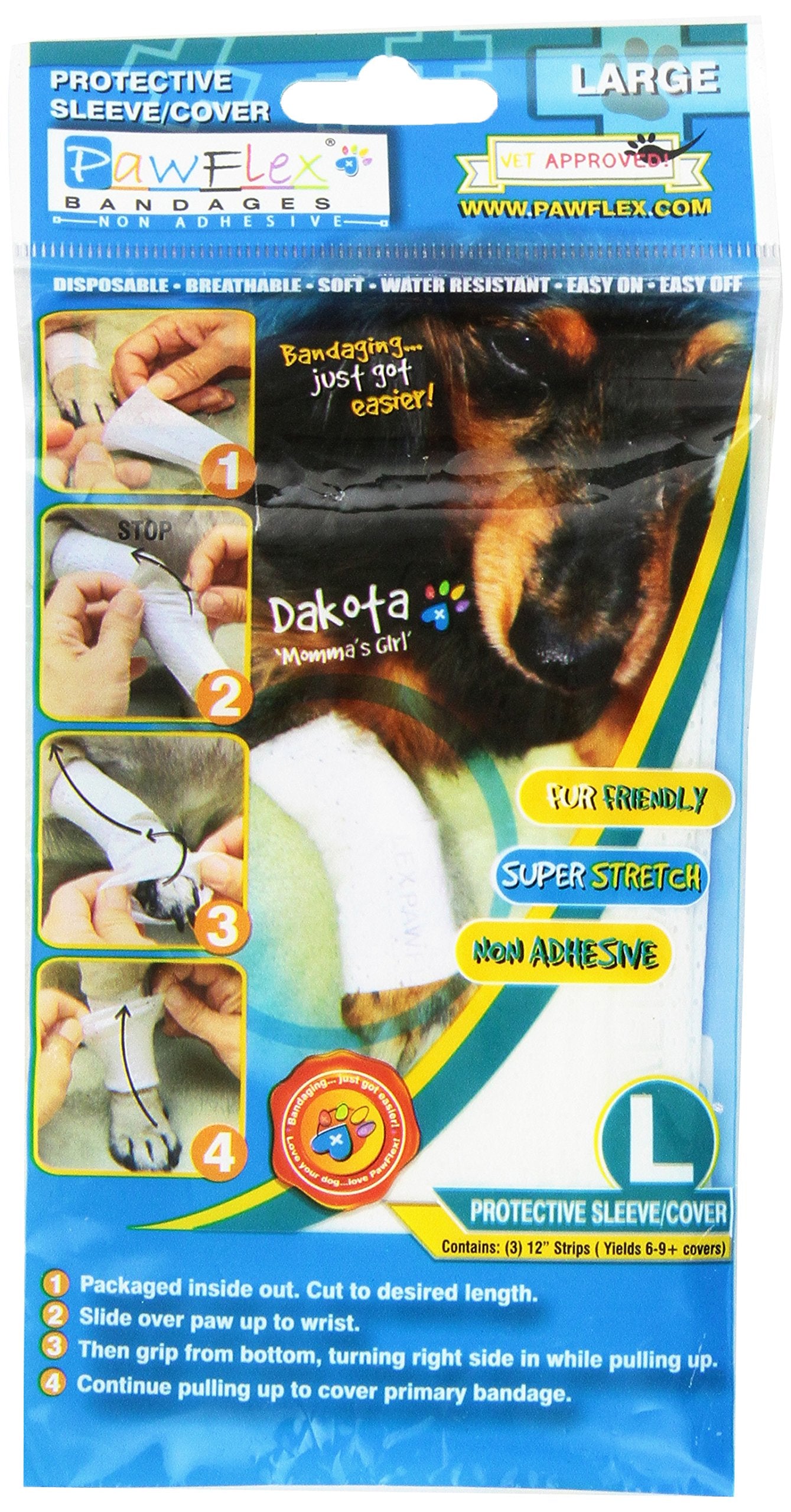 Pawflex Bandages Protective Covers for Pets (Pack of 3) Large