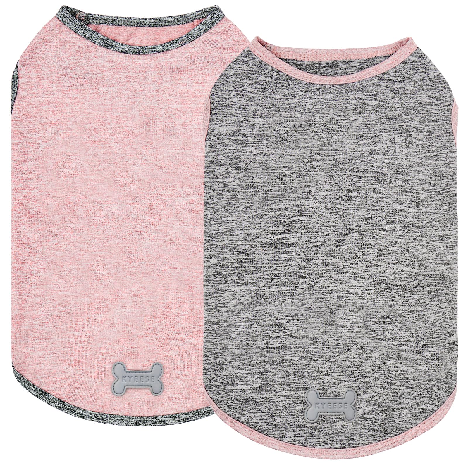 Kyeese 2Pack Dog Shirts Soft Tank Top Quick Dry For Small Dogs Stretchy Sleeveless Dog Vest Small Pet Shirt With Reflective Labe