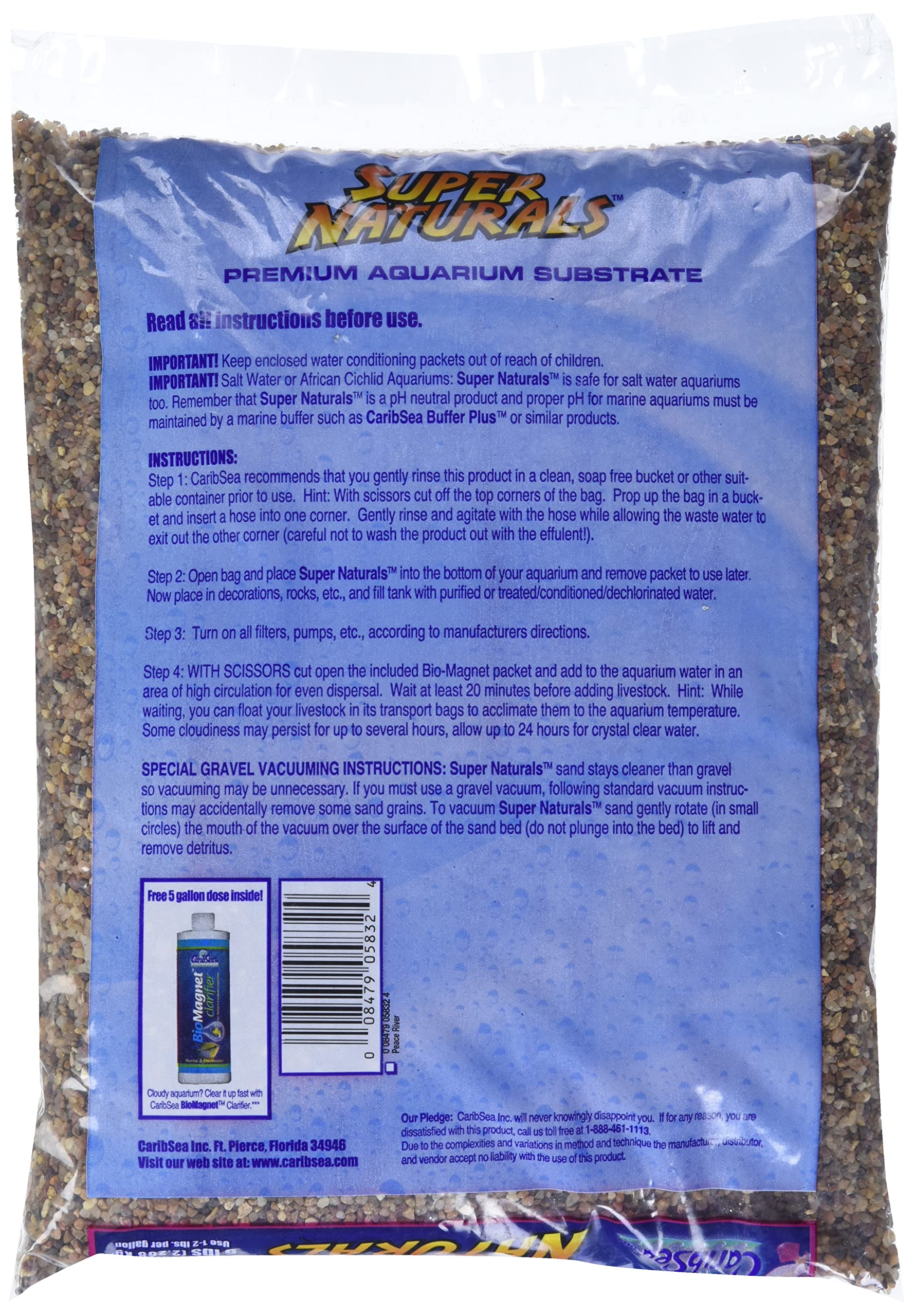 Carib Sea Acs05832 Super Natural Peace River Sand For Aquarium, 5-Pound