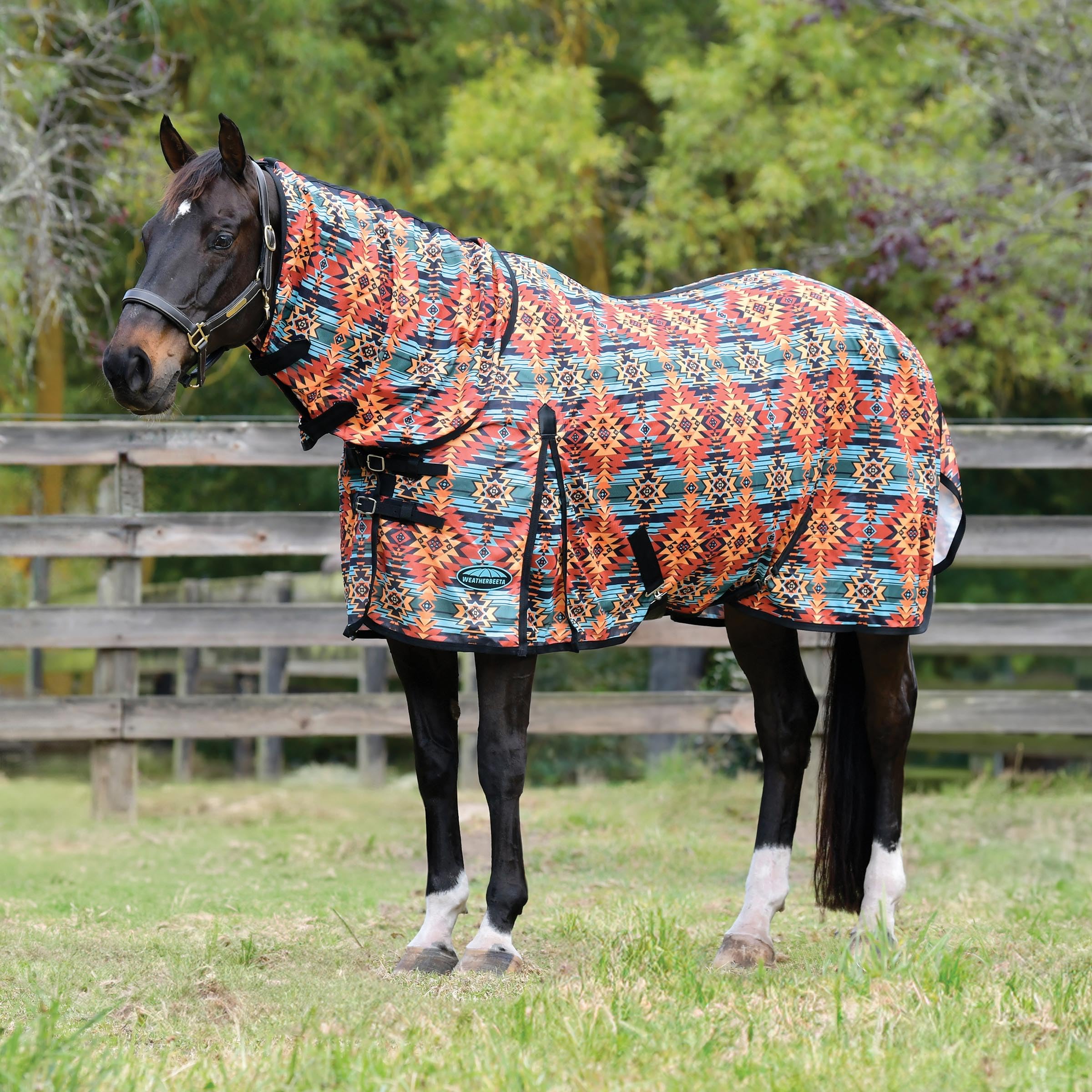 Weatherbeeta Comfitec Essential Mesh Ii Combo Neck, Western Sunset Print, 66''