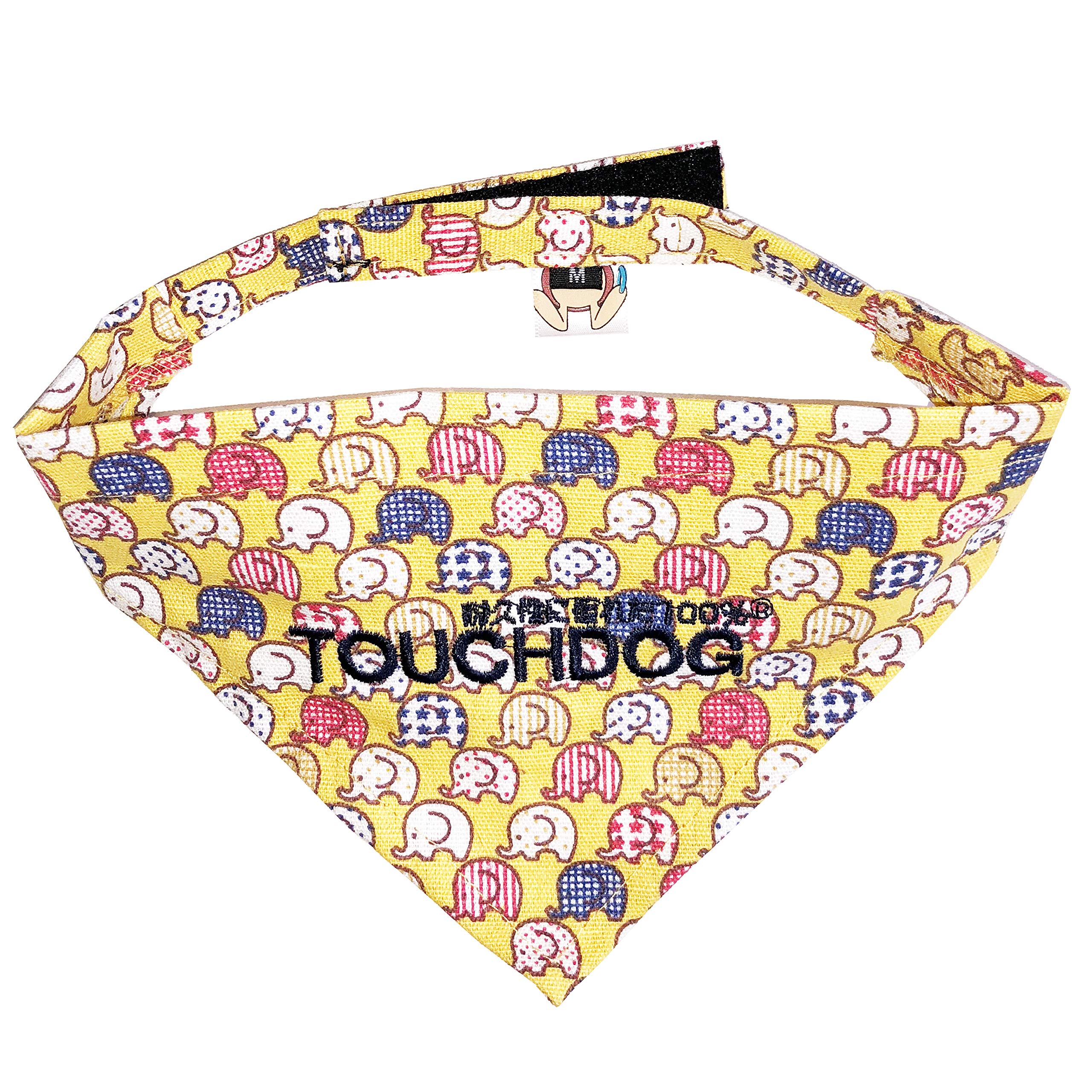 Touchdog Badtothebone Elephant Patterned Fashion Pet Bandana For Dogs  Dog Bandana With Hookandloop Enclosures For Easy 