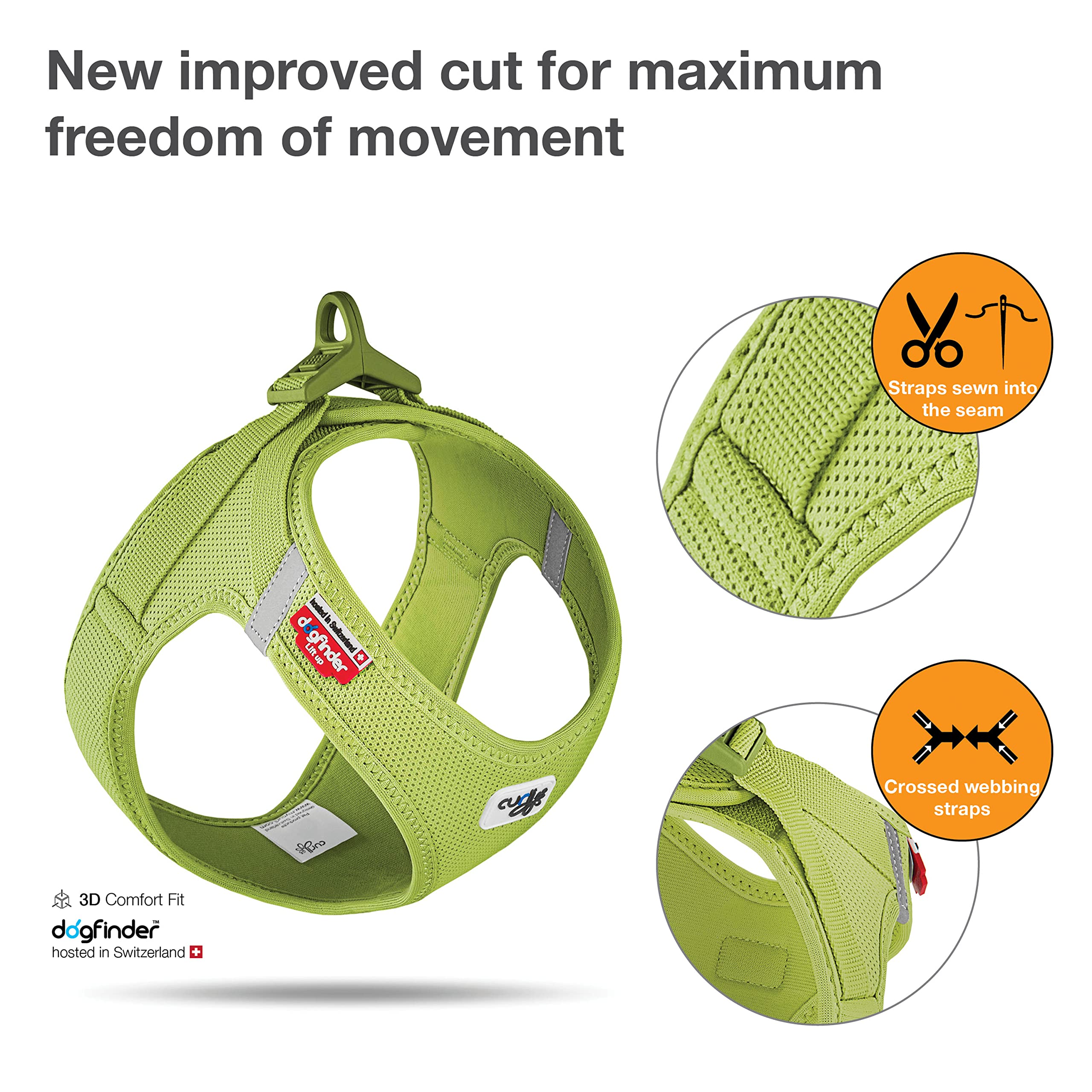 Vest Harness curli Clasp Air-Mesh Lime 3XS