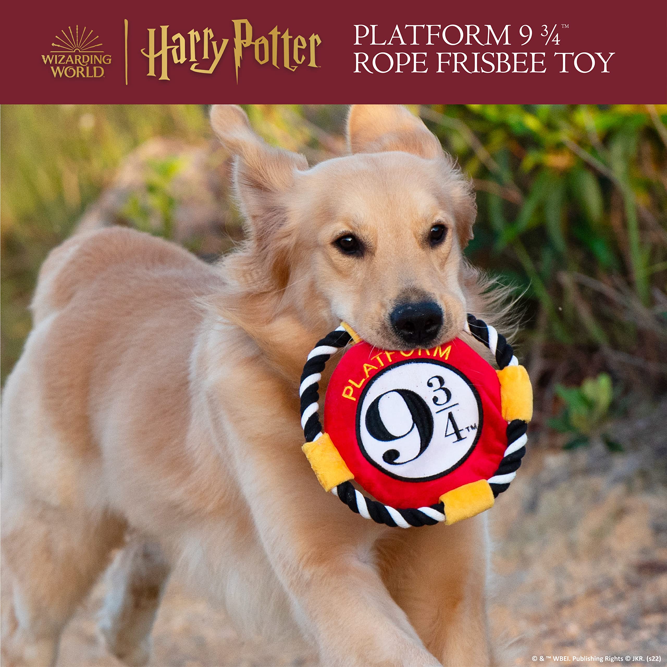 Harry Potter 9 3/4 Platform Frisbee Pet Toy | Frisbee for Dogs in Themed Design, Frisbee Dog Toy, Rope Dog Toy | Dog Toy Platfor