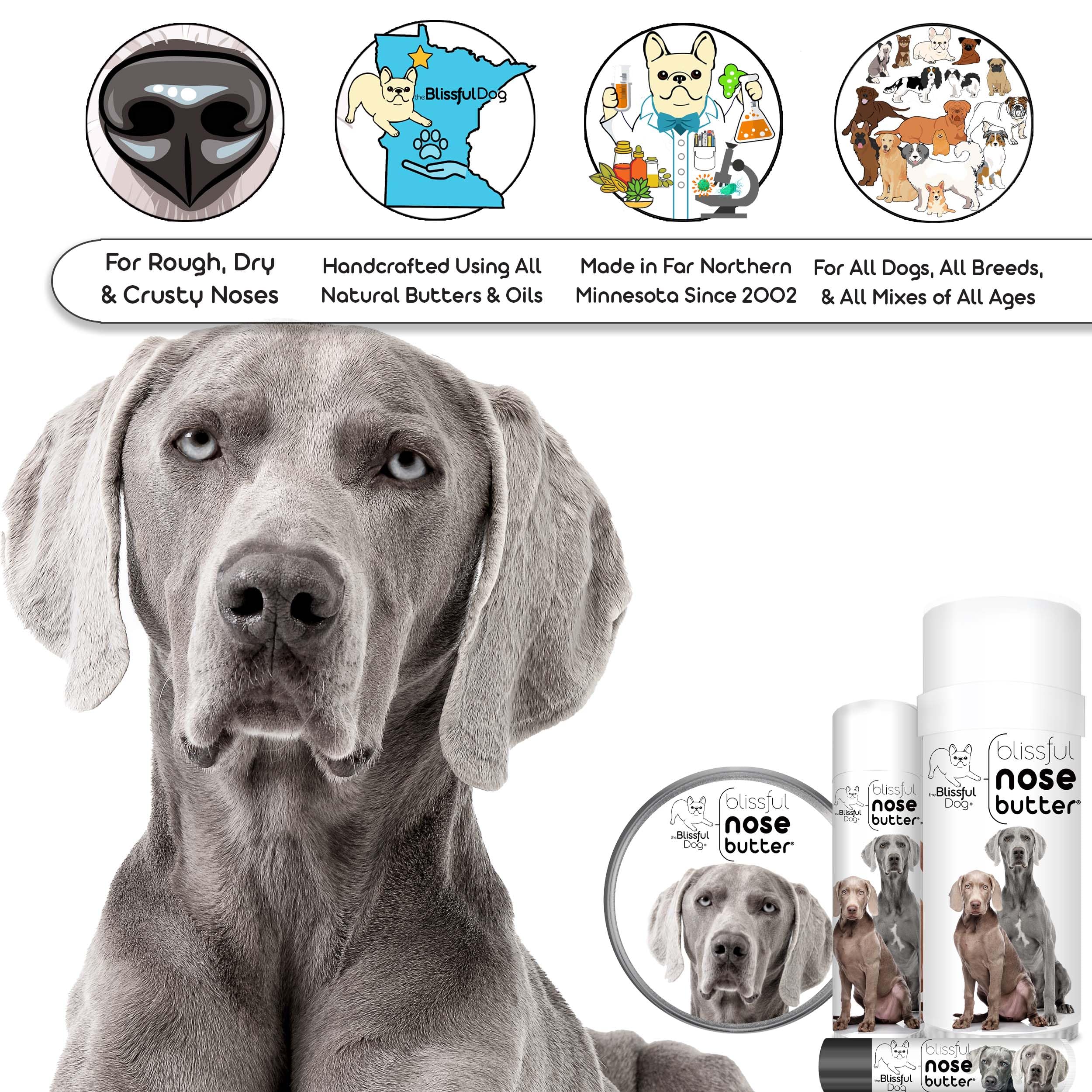 The Blissful Dog Weimaraner Unscented Nose Butter, 16oz