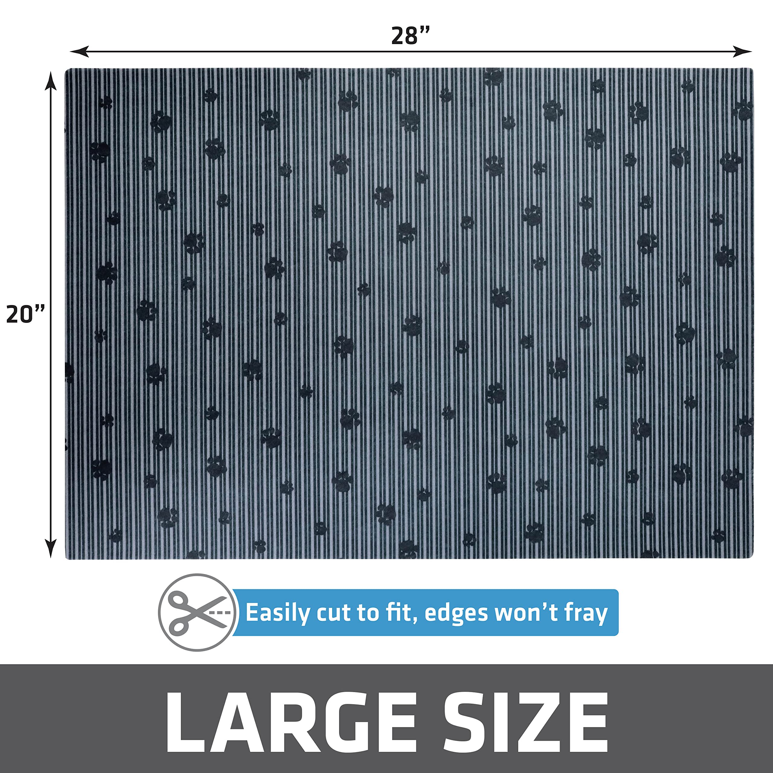 Drymate Original Cat Litter Mat, Contains Mess From Box, Protects Floors, Urine-Proof, Machine Washable, Soft On Kitty Paws, Absorbent, Waterproof (Usa Made, Recycled Content) (20”X28”)(Greystripepaw)
