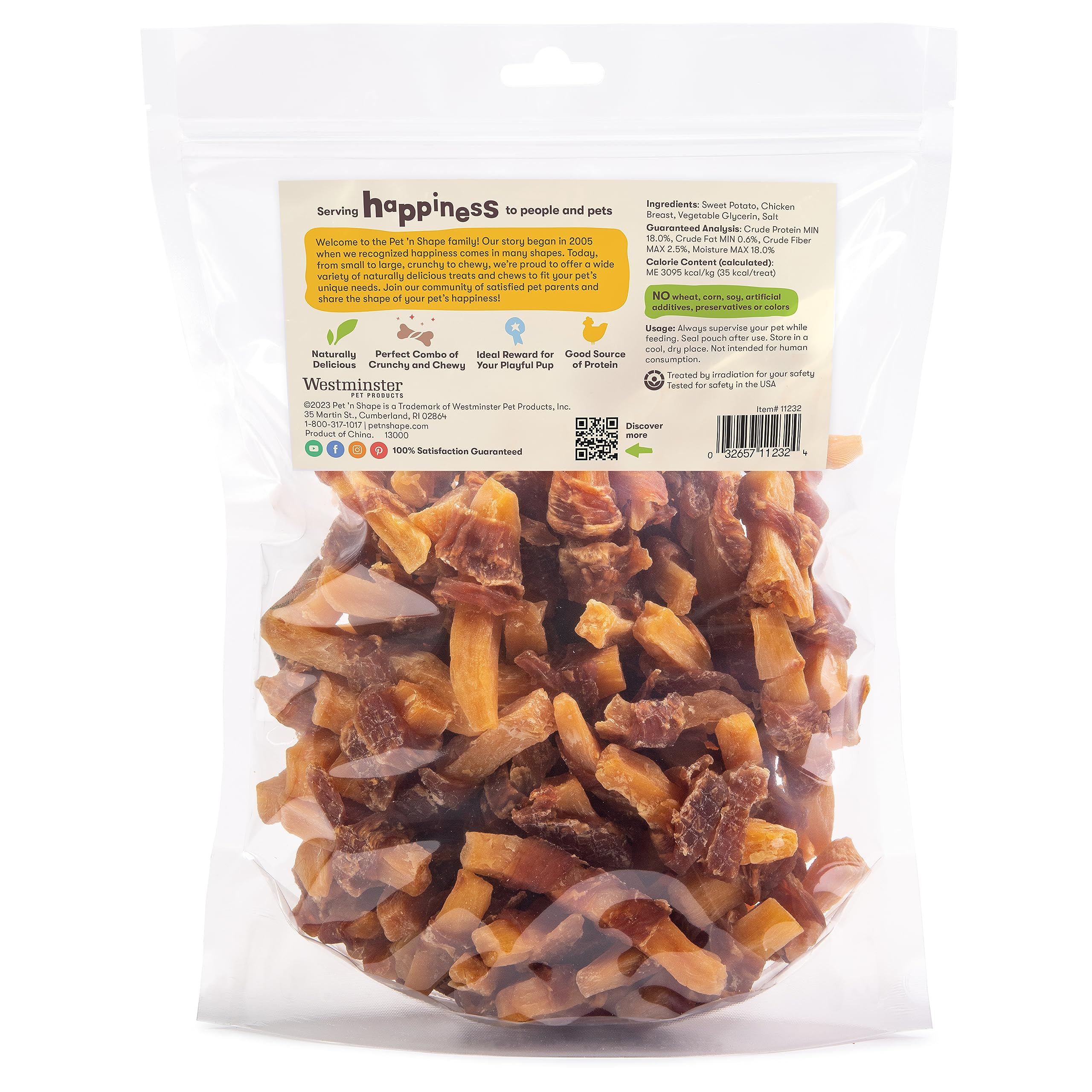 Pet n Shape Sweet Potato Chews - Natural Chicken Wrapped Sweet Potato Dog Treats - 42 Ounce