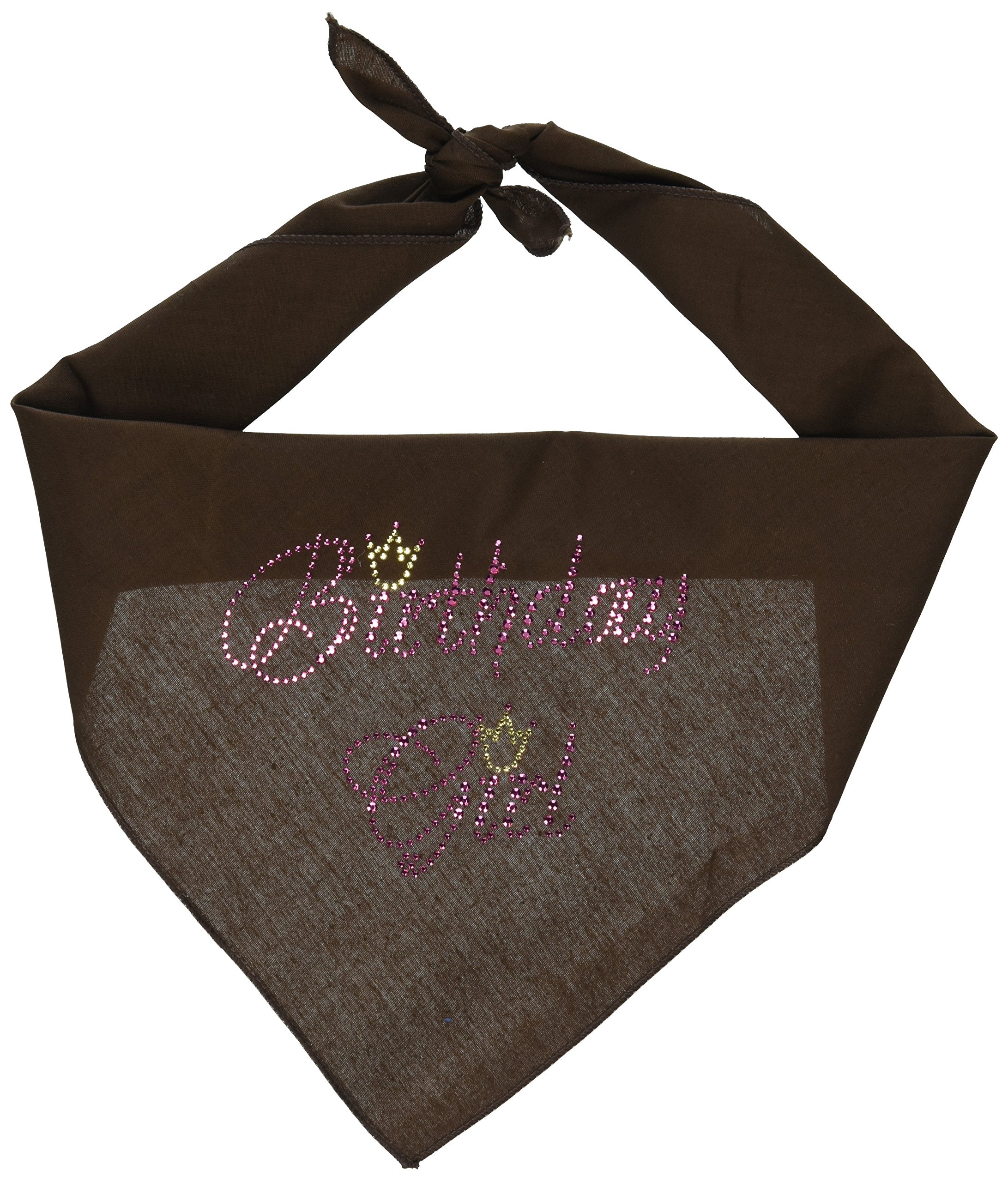 Mirage Pet Products Birthday Girl Rhinestone Bandana, Large, Cocoa