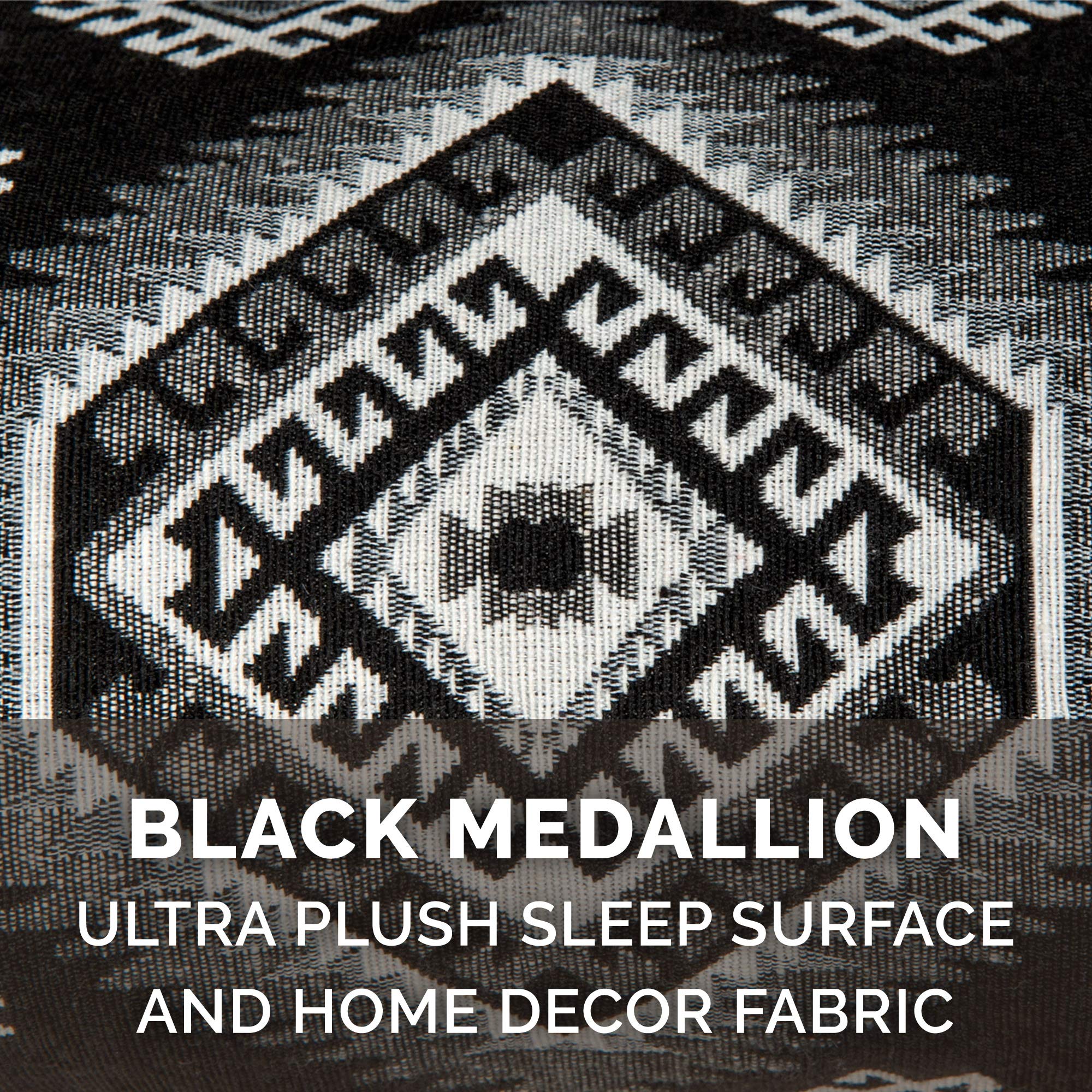Furhaven Replacement Dog Bed Cover Plush & Southwest Kilim D  Cor Sofa-Style, Machine Washable - Black Medallion, Jumbo Plus (Xx