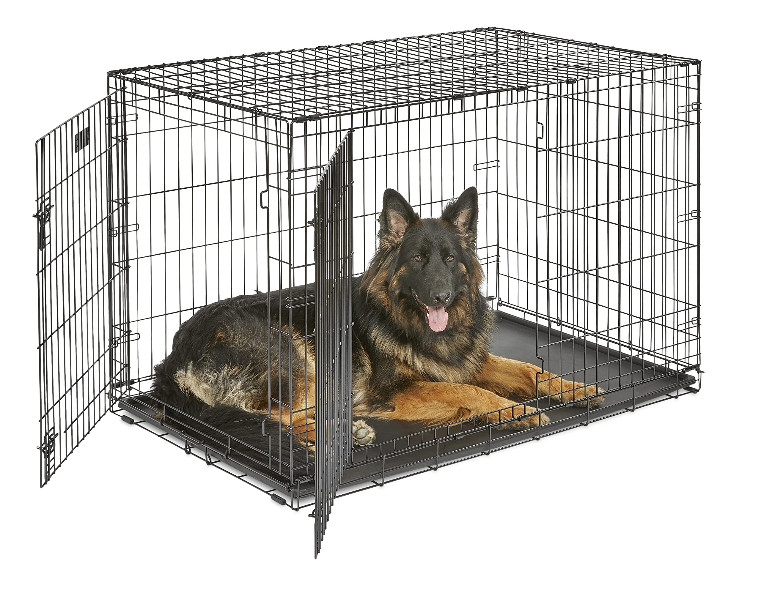 Midwest Homes For Pets Newly Enhanced  Double Door Icrate Dog Crate, Includes Leak-Proof Pan, Floor Protecting Feet, Divider Panel & New Patented Features