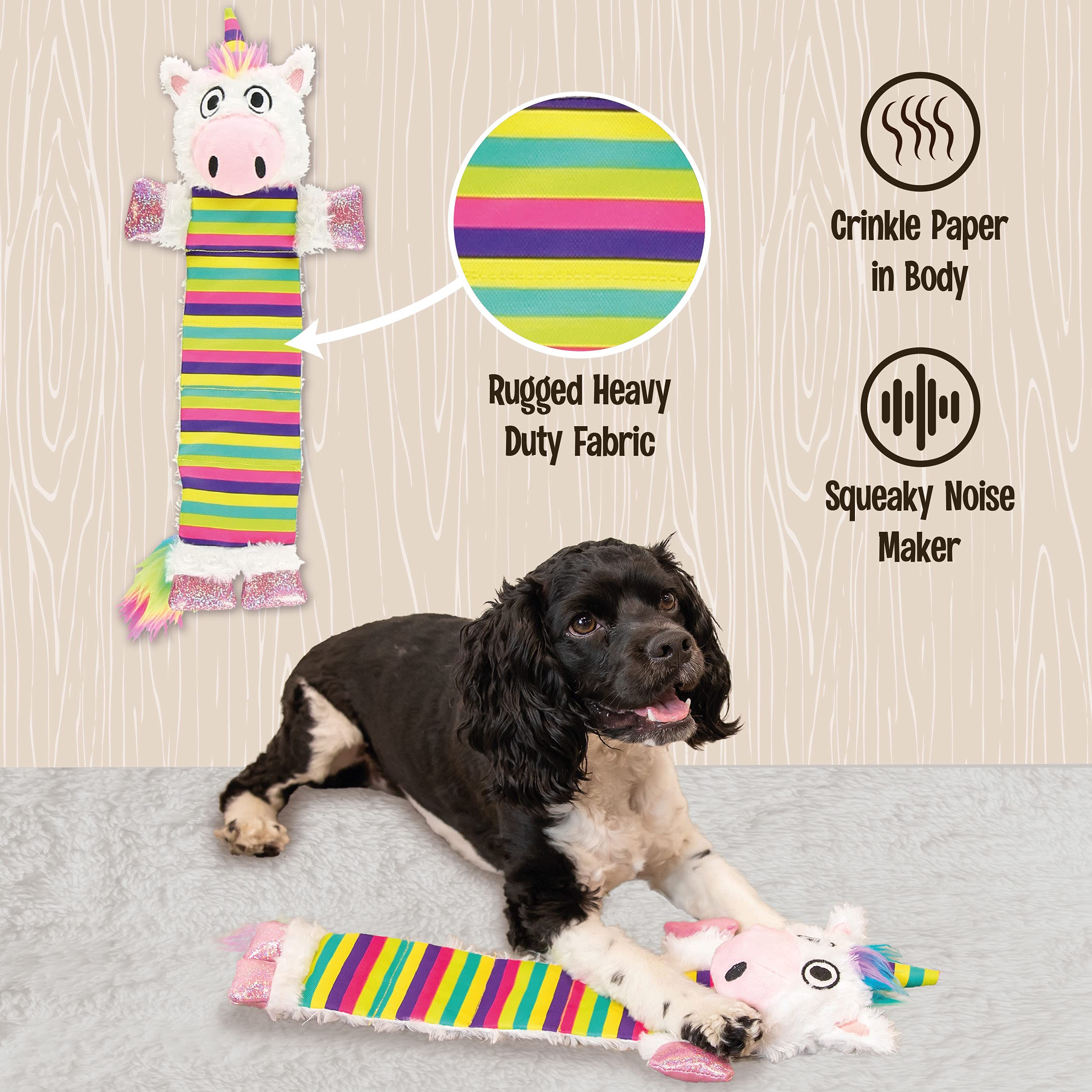 Lazy One Squeaky Dog Toy, Soft Crinkle Toy For Dogs, Durable Fabric For Small, Medium, And Large Breeds