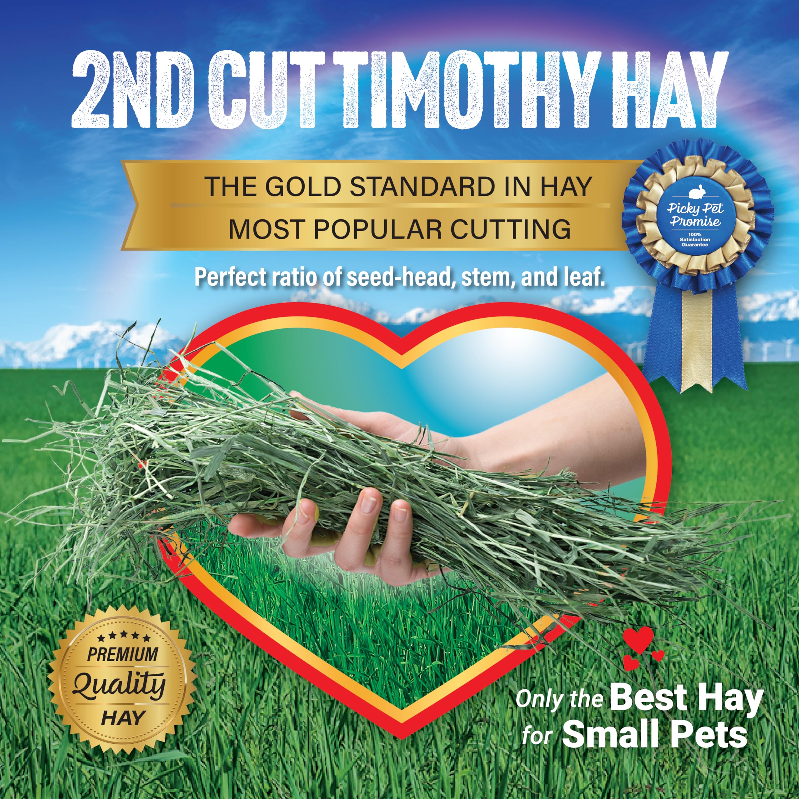 Small Pet Select 2nd Cutting Perfect Blend Timothy Hay Pet Food for Rabbits, Guinea Pigs, Chinchillas and Other Small Animals, P