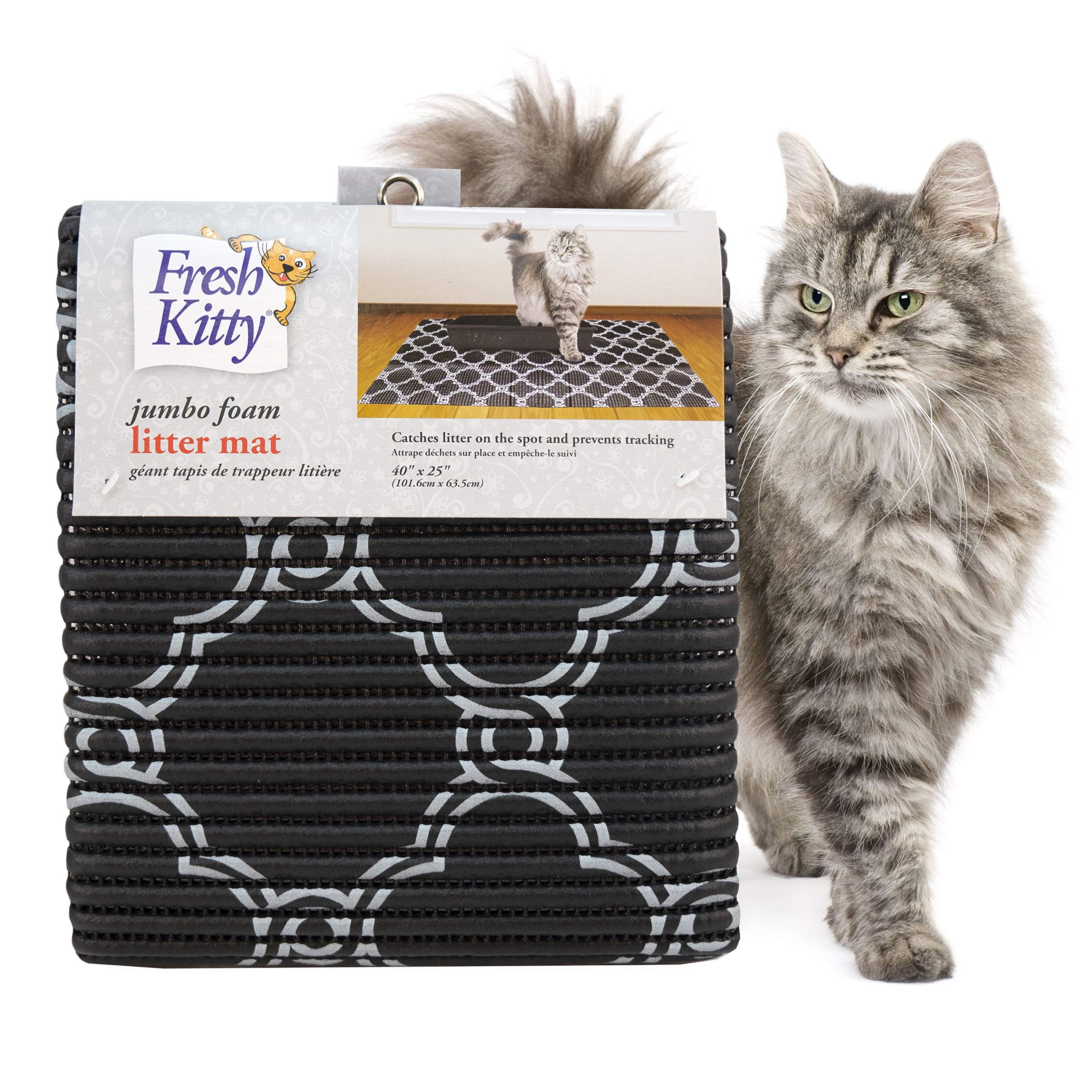 Fresh Kitty Durable XL Jumbo Foam Litter Box Mat - No Phthalate, Water Resistant, Traps Litter from Box, Scatter Control, Easy C