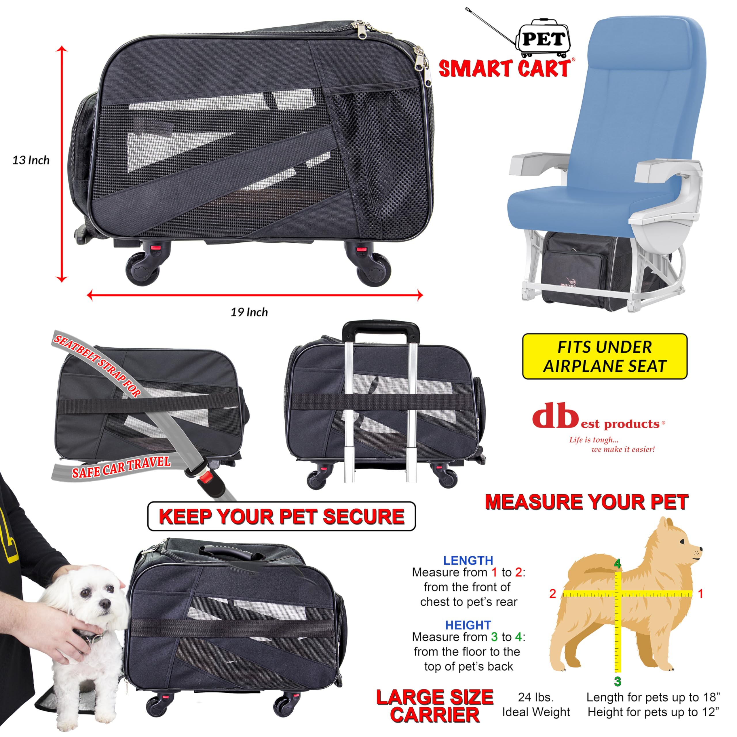 Pet Smart Cart- Black Medium