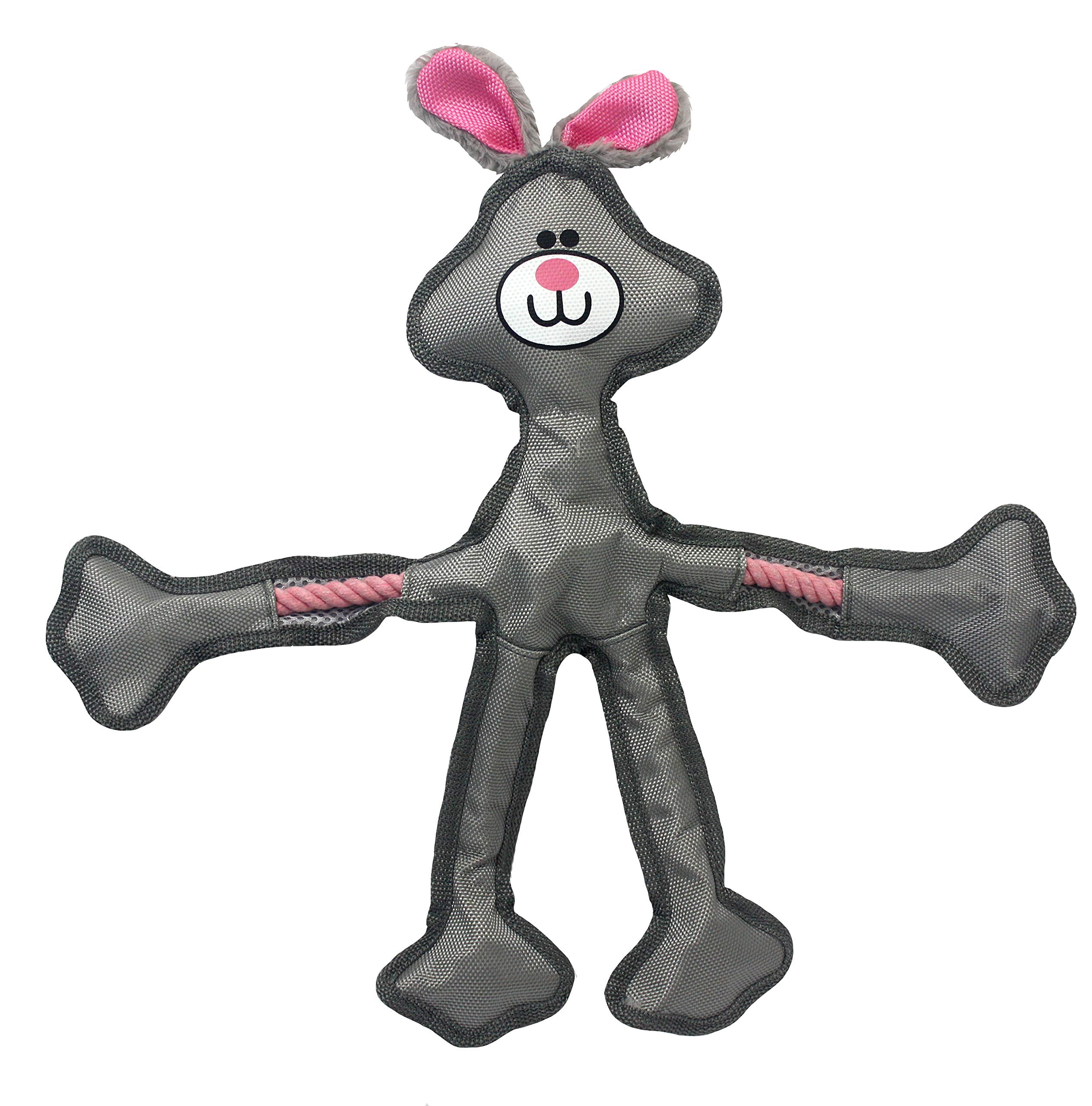 Multipet 43324-1 Skele-Ropes Animals Toy, Rabbit, 15', White