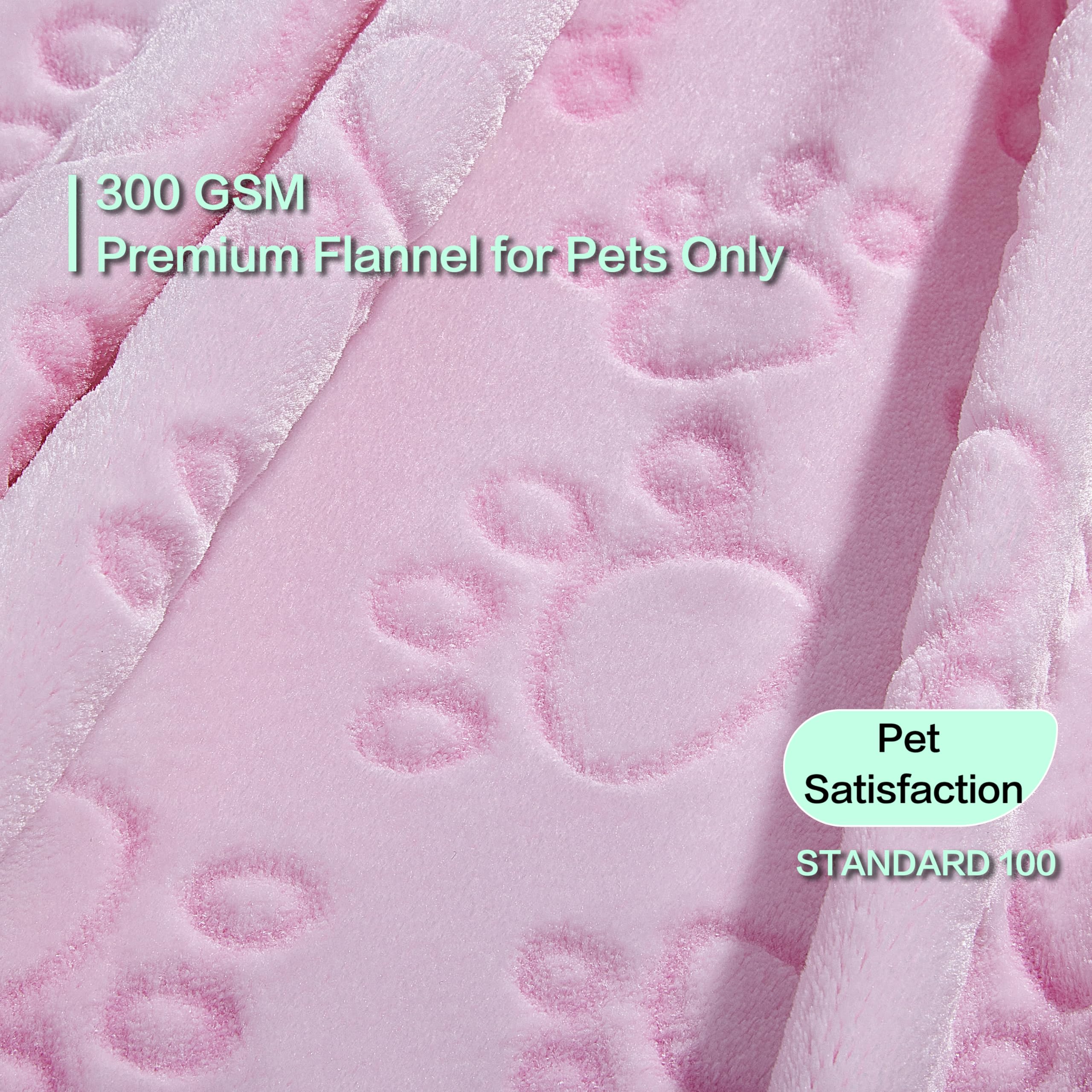 Stuffed Premium Soft Cat Blanket, With Flannel Pink Cute Paw Print, 40 * 32 Inches