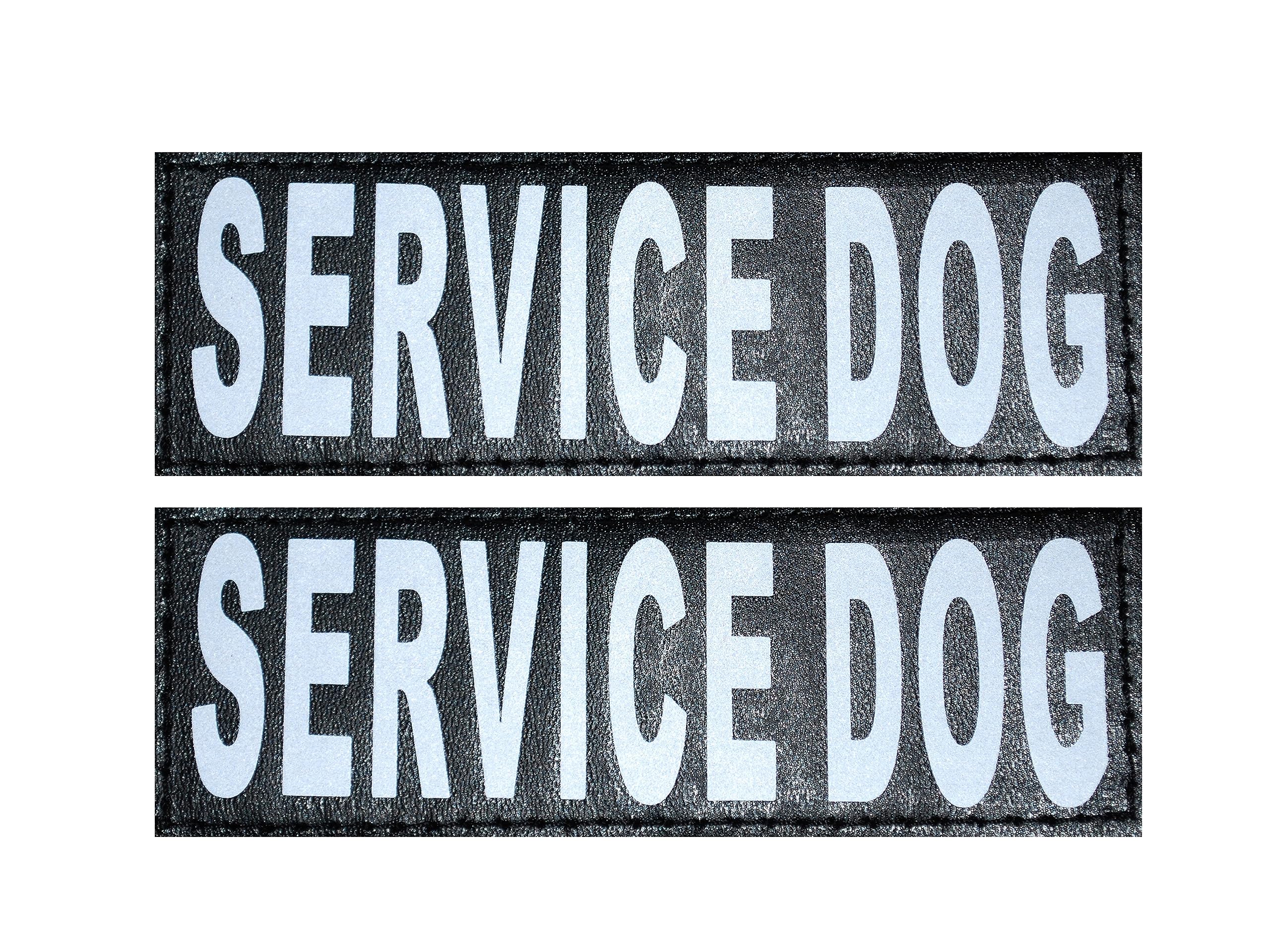 Doggie Stylz Set Of 2 Reflective Service Dog Removable Patches With Hook Backing For Working Dog Harnesses & Vests. Durable And Interchangeable - (Medium 4' X 1.5')