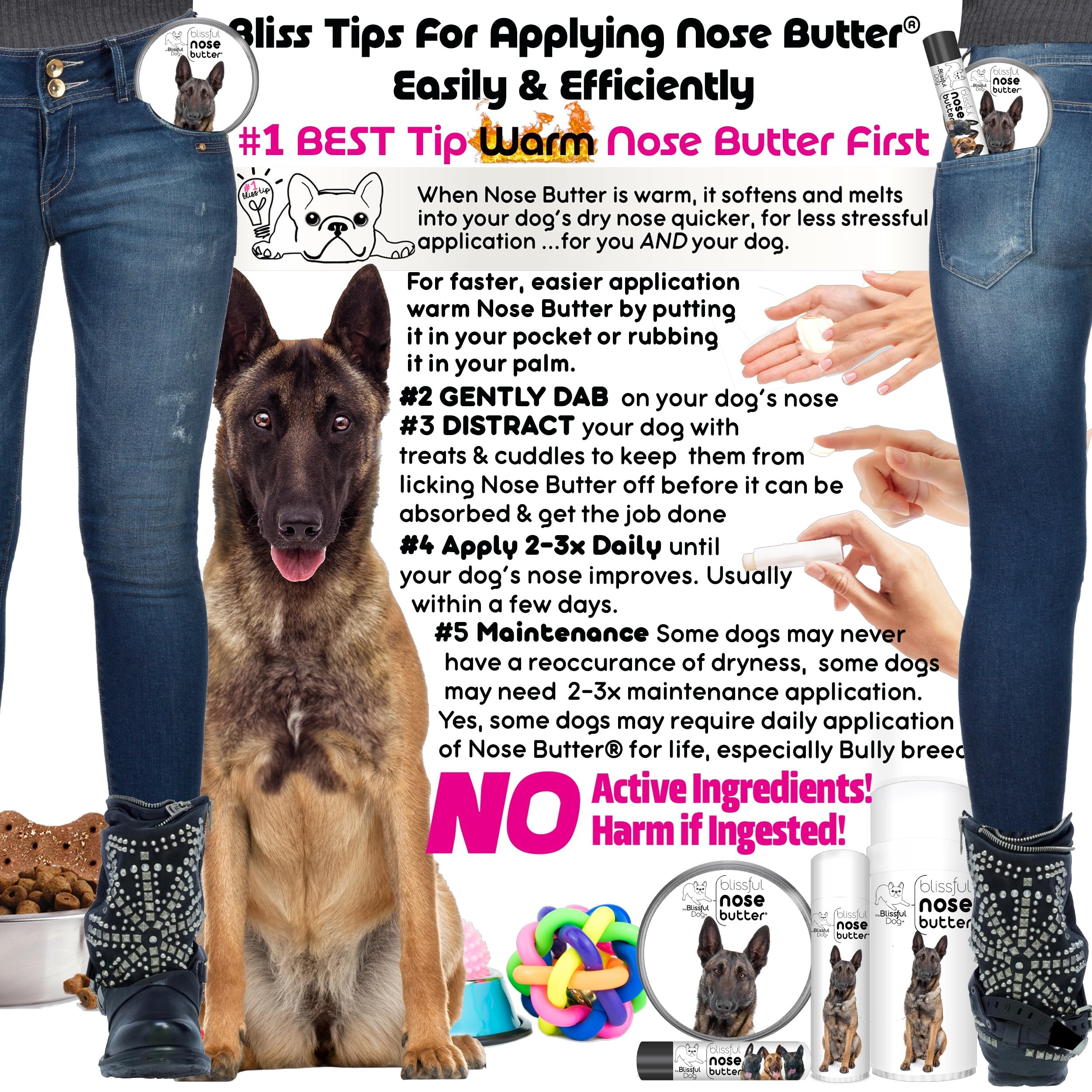 The Blissful Dog Belgian Malinois Unscented Nose Butter, 16oz
