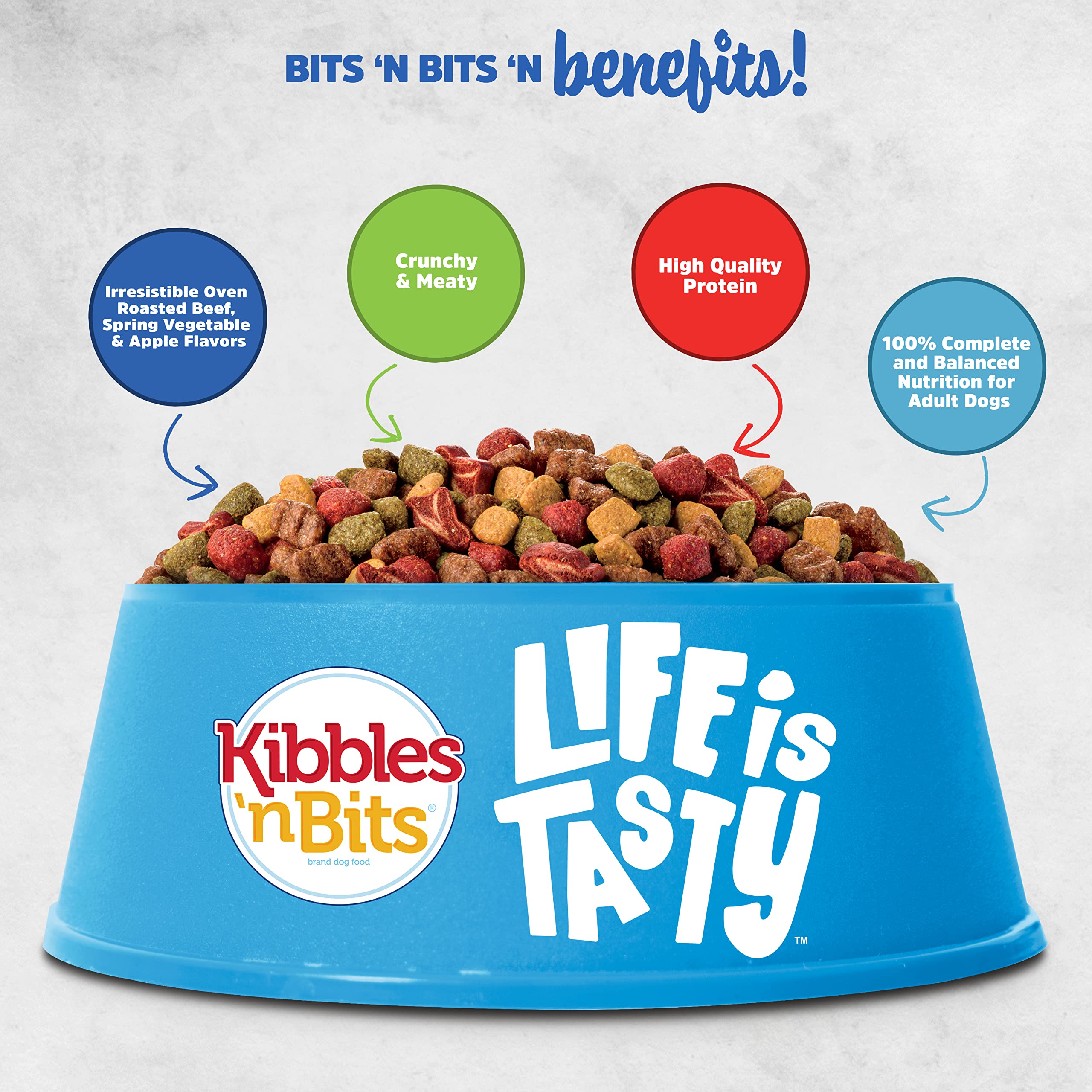 Kibbles N Bits Bistro Small Breed Mini Bits Oven Roasted Beef Flavor Dry Dog Food, 16lb Bag