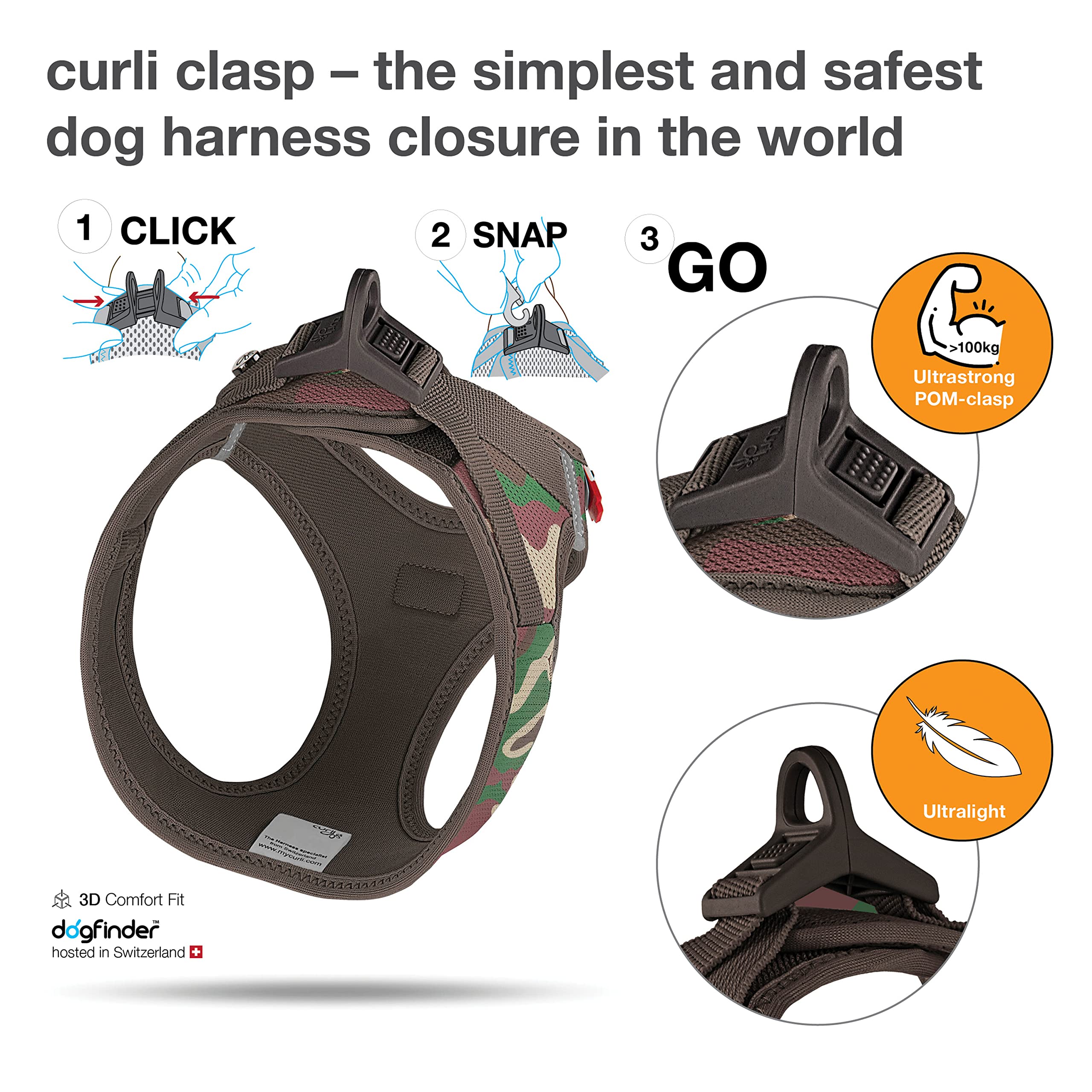 Vest Harness Curli Clasp Air-Mesh Camo M