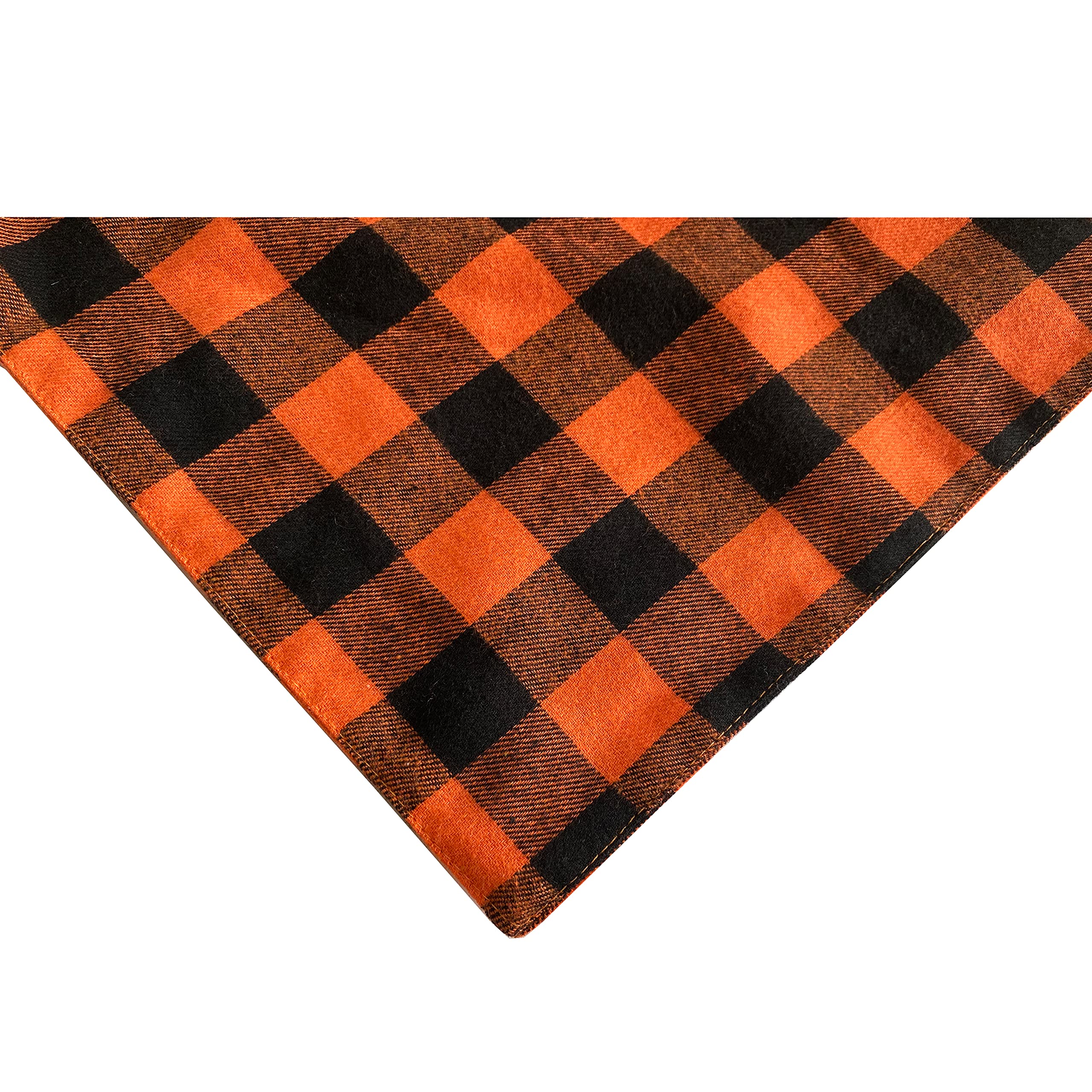 Realeaf Thanksgiving Fall Dog Bandanas 2 Pack, Orange Plaid Pet Scarf For Boy And Girl, Premium Durable Fabric, Holiday Halloween Bandana For Small And Medium Dogs (Small)
