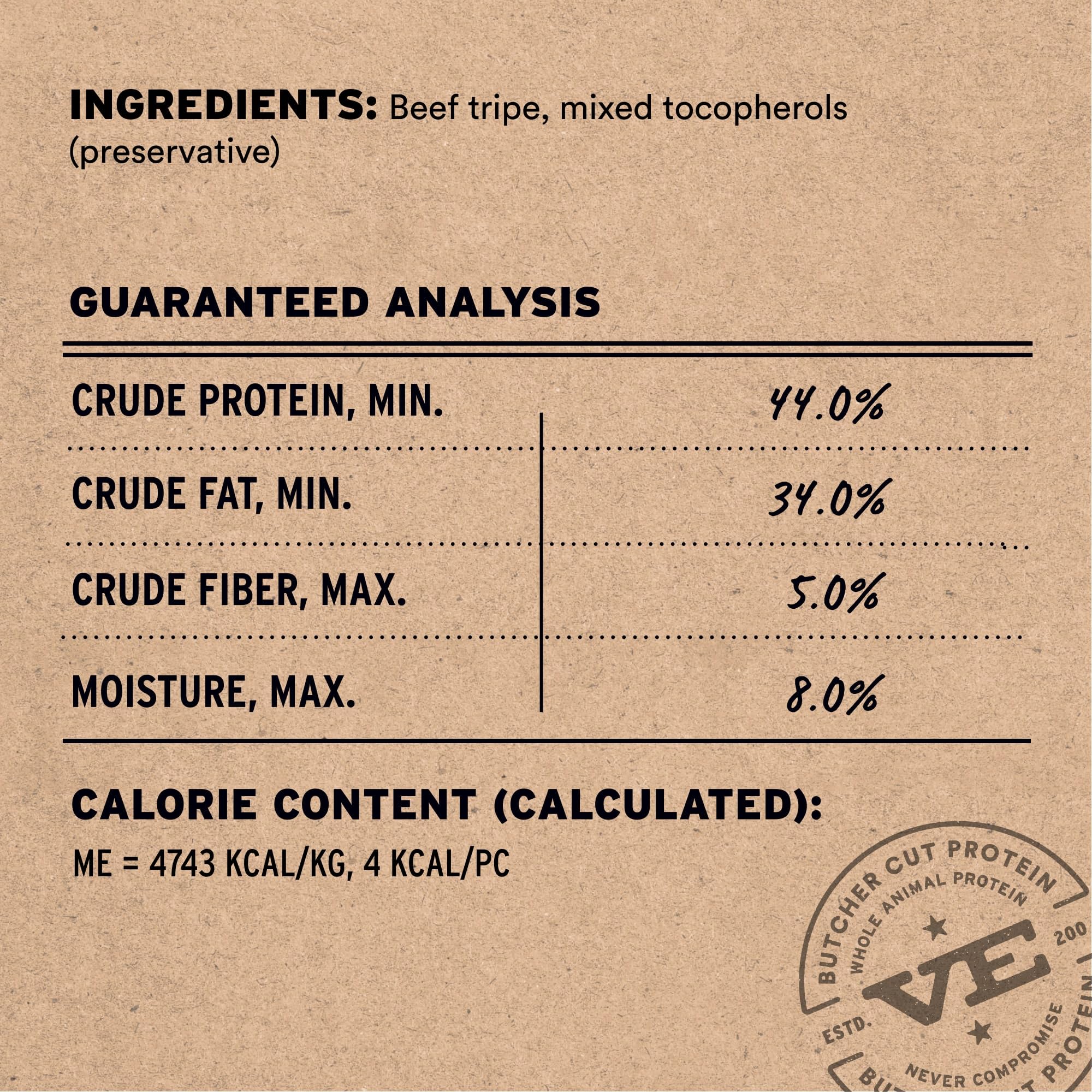 Vital Essentials Beef Tripe Nibs Dog Treats, 14 oz | Freeze-Dried Raw | Single Protein | Premium Quality High Protein Training T