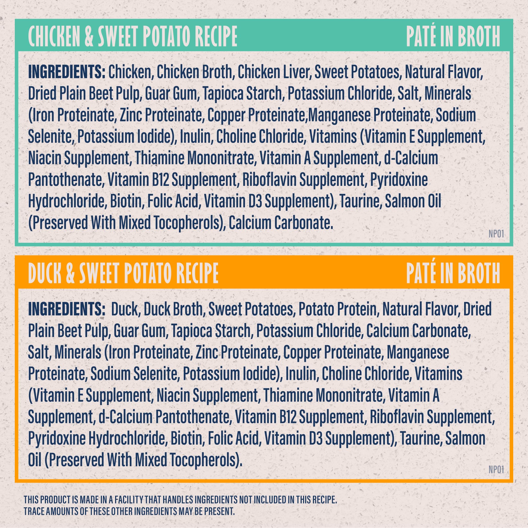 Natural Balance Limited Ingredient Split Cup Variety Pack - Chicken and Duck with Sweet Potato Recipe Soft Pate Wet Cat Food for