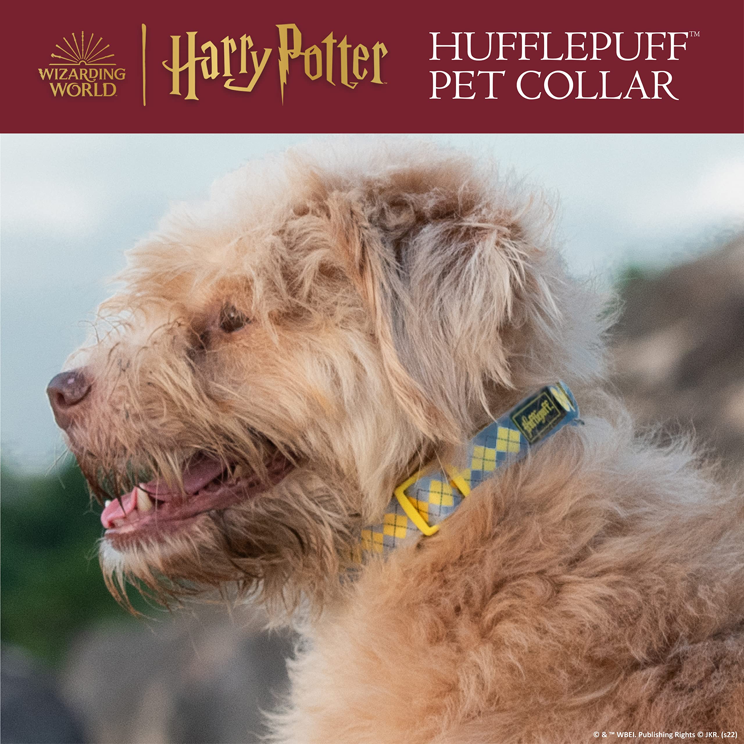 Harry Potter Hufflepuff Dog Collar In Size Medium | Medium Dog Collar, Harry Potter Dog Collar | Harry Potter Dog Apparel & Accessories For Hogwarts Houses, Hufflepuff