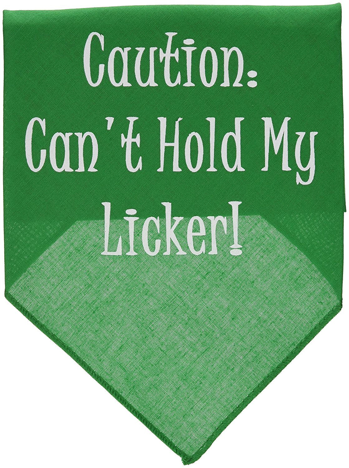 Mirage Pet Products Can't Hold My Licker Screen Print Bandana for Pets, Large, Emerald Green