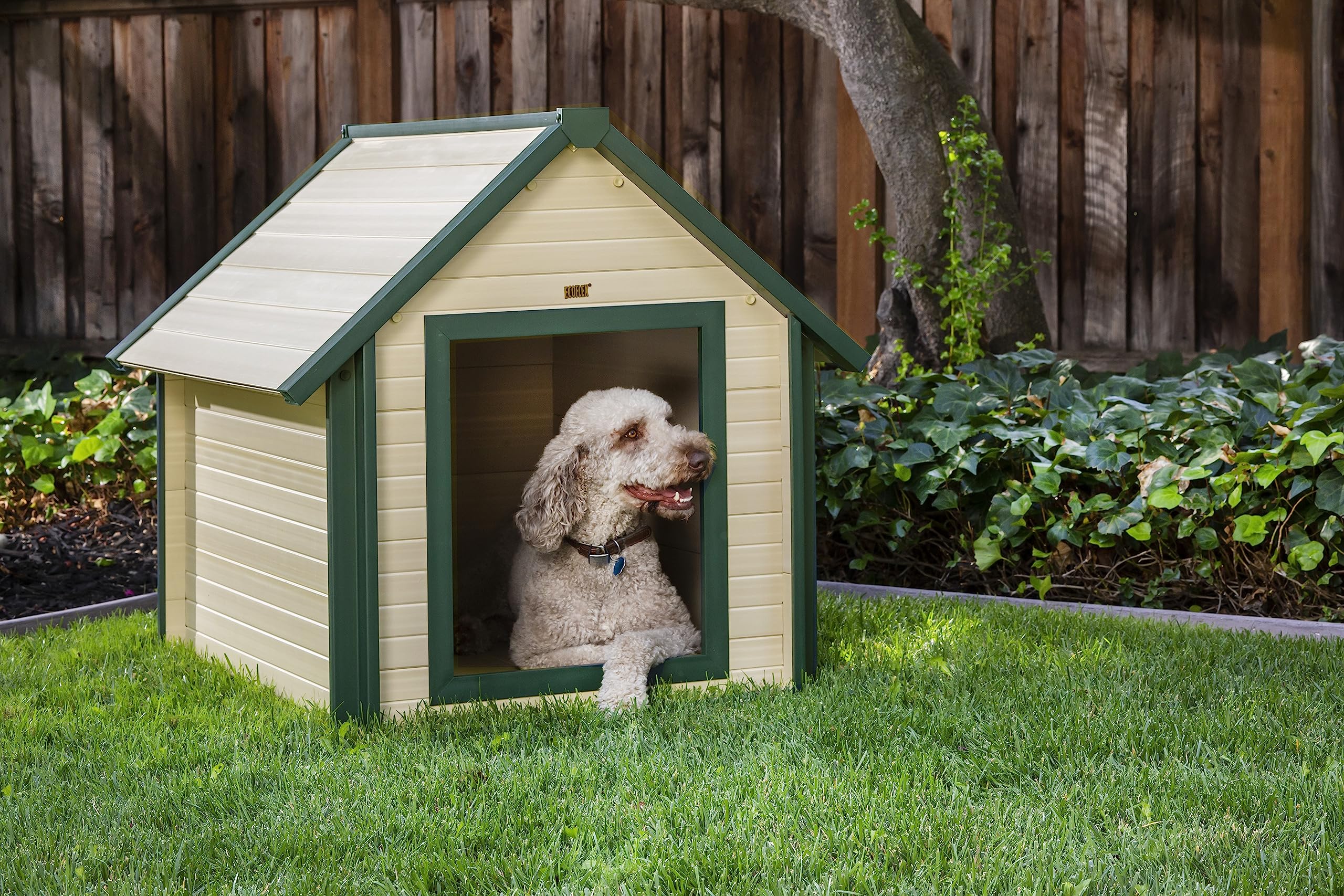 New Age Pet ECOFLEX Bunk Style Dog House, X-Large, Weatherproof and Easy to Clean, Elevated Floor for Ventilation, Quick Assembl