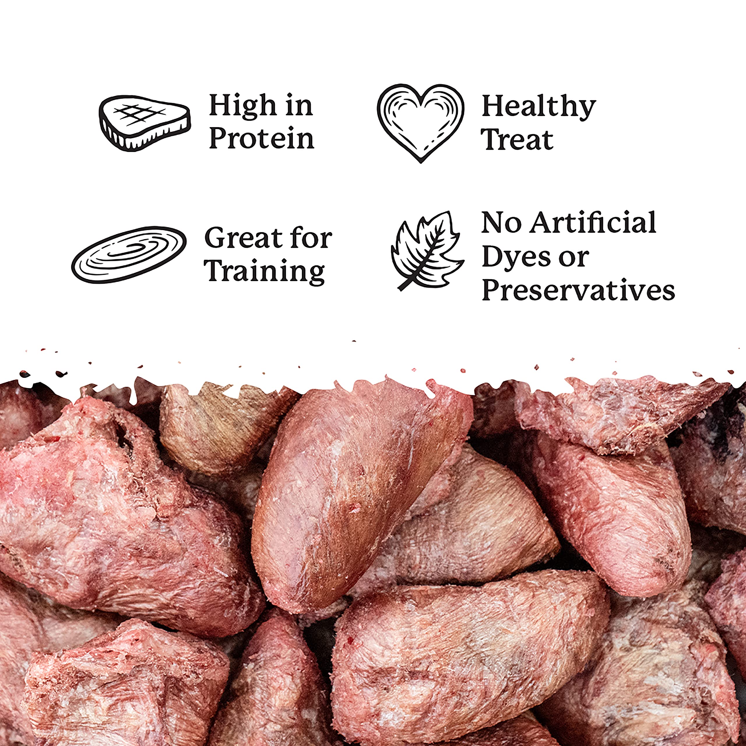 Dr. Harvey s Freeze-Dried Chicken Hearts - Training Dog Treats, Single Ingredient, All-Natural USA Sourced Protein, Allergen-Fr