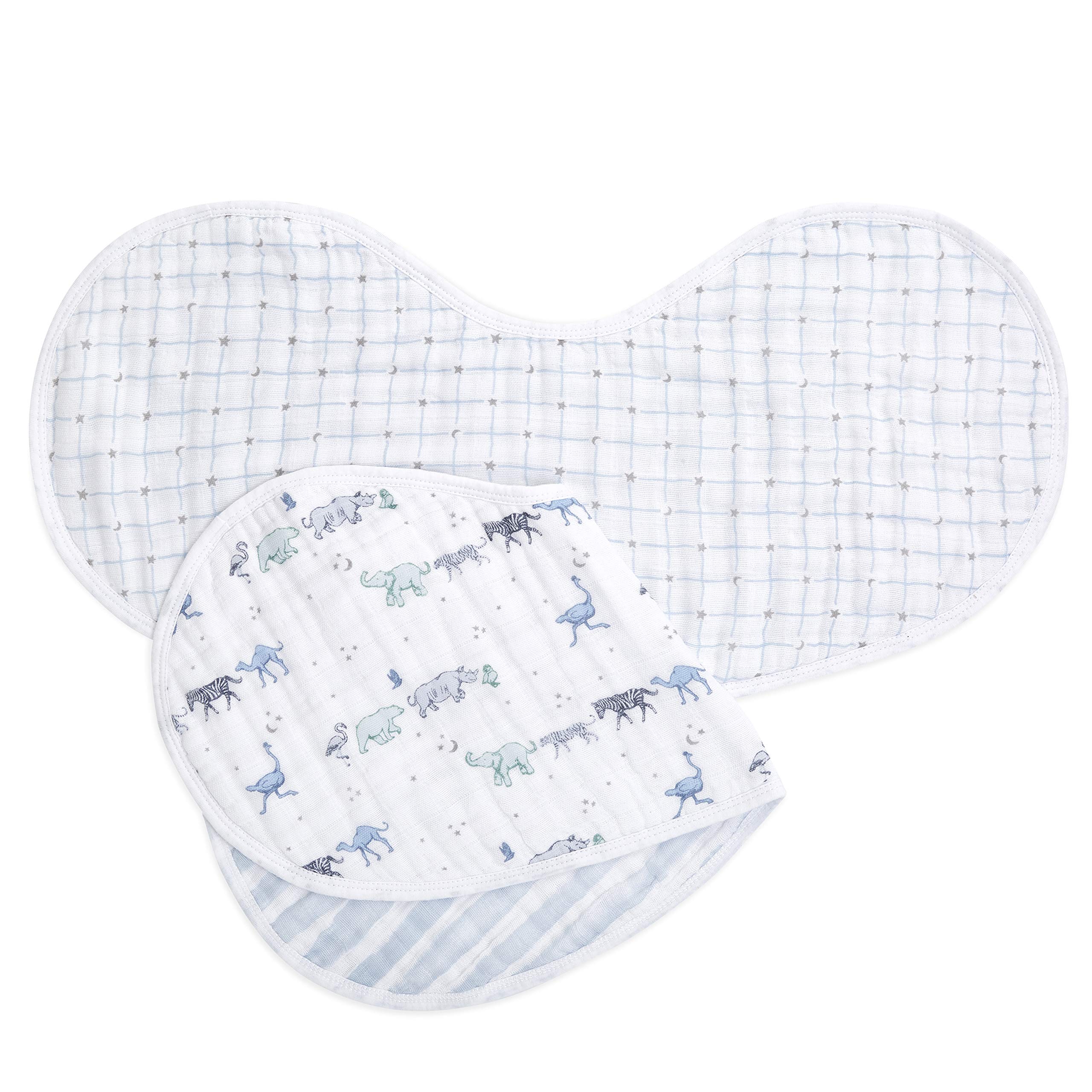 Aden  Anais 100 Cotton Muslin Burpy Bib - Multi-Use, Absorbent 4-Layer Burp Cloth And Full-Coverage Snap-Closure Baby Bib In One