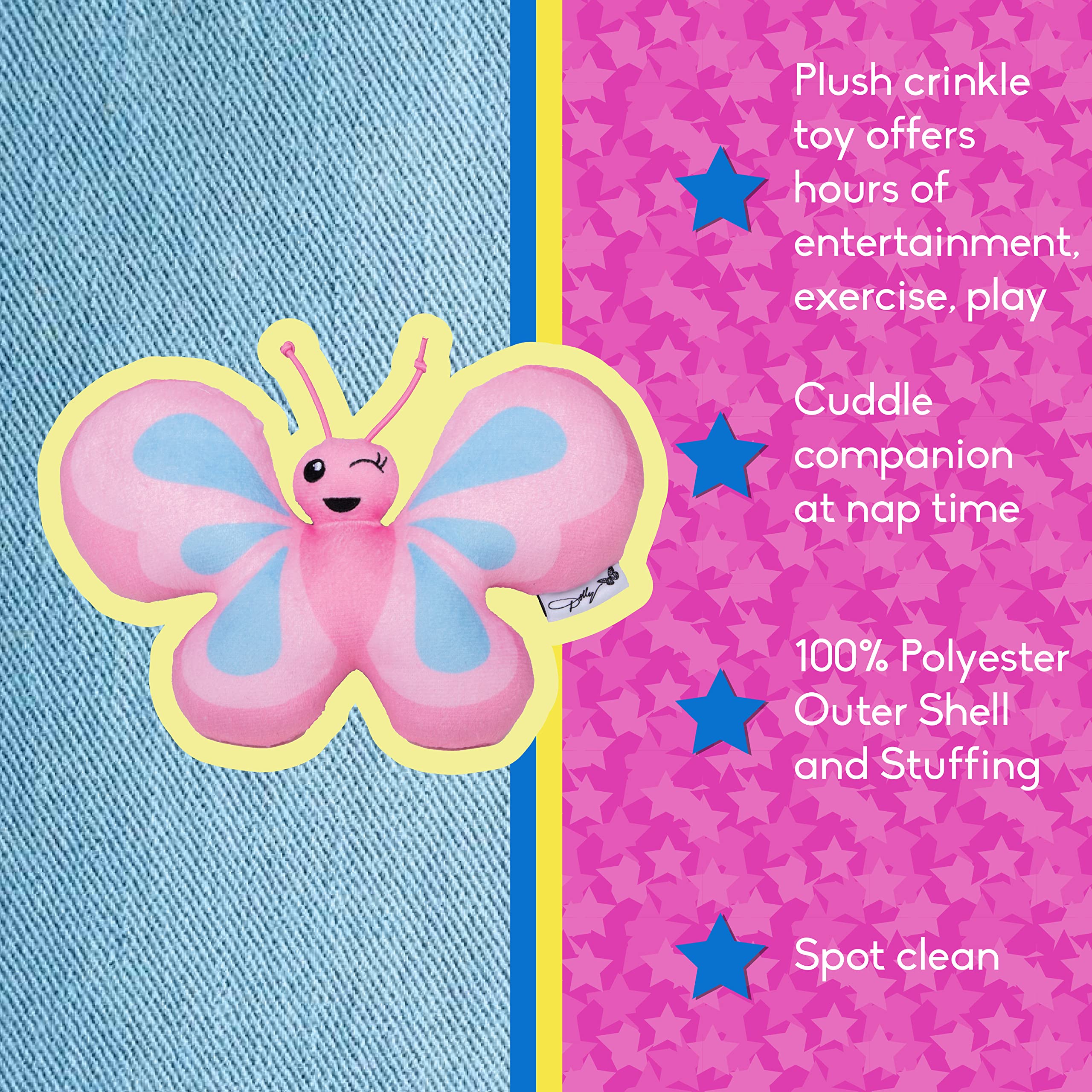 Doggy Parton Pink Winking Butterfly Toy - O/S