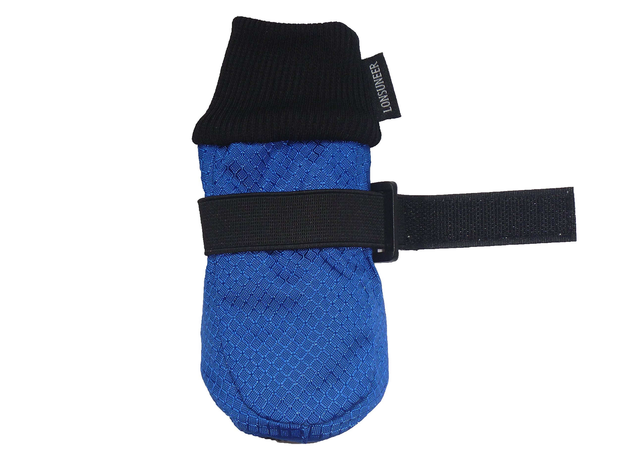 Lonsuneer Winter Paw Protector Dog Boots Waterproof Soft Sole And Nonslip Set Of 4 Color Blue Size Medium