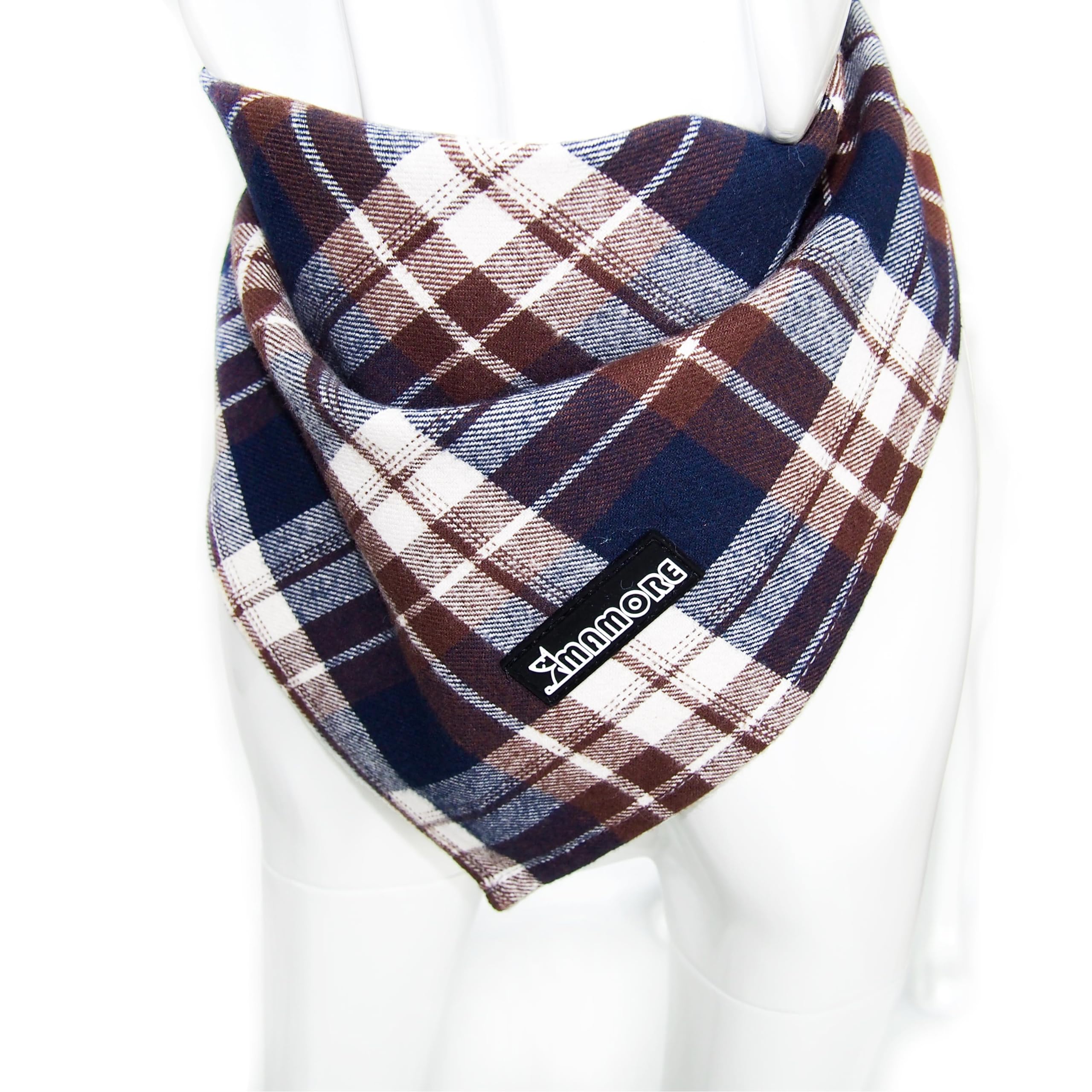 Soft Washable Plaid Bandanas For Dogs And Cats,Adjustable Triangle Bib Comfortable Scarfs For Girl Boy Dogs Puppies (Brown&Blue,