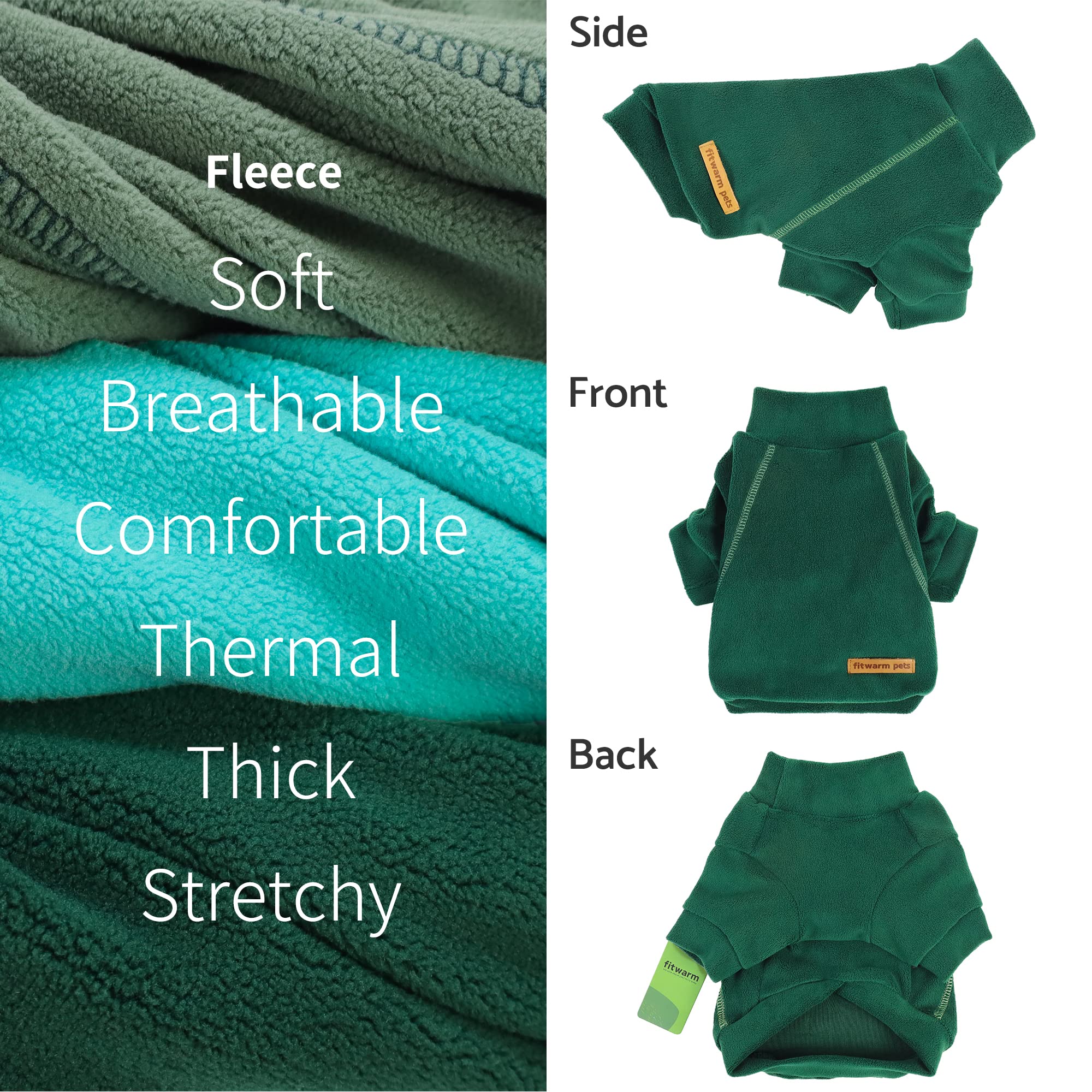 Fitwarm 3 Pack Fleece Dog Sweater, Turtleneck Dog Sweatshirt, Dog Winter Clothes for Small Dogs Boy Girl, Pet Pullover Jumper, C