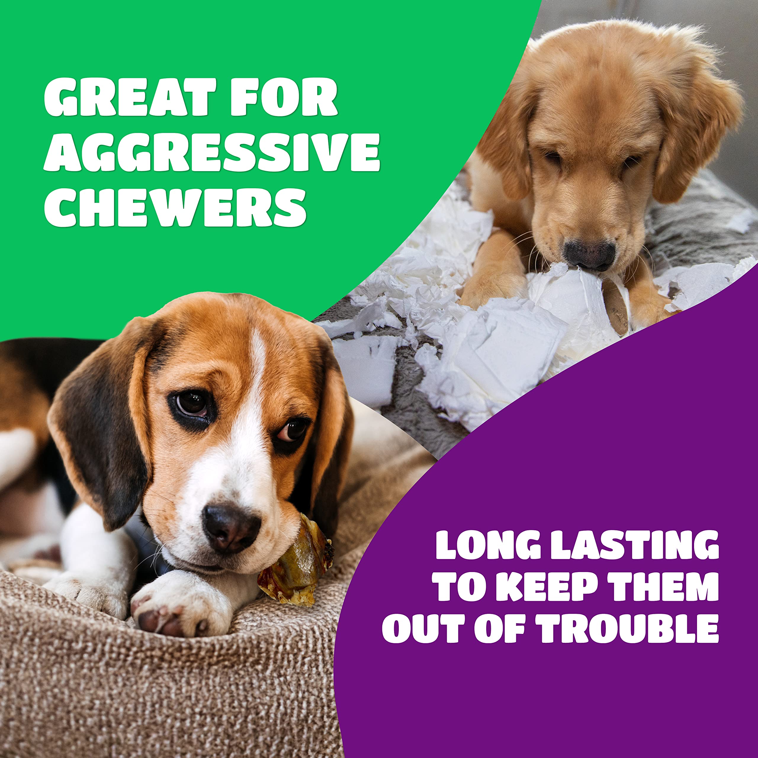 Lively Tails Dog Bones for Aggressive Chewers, Knee Caps for Dogs, Beef Bones for Large Dogs, Medium, and Small, Long Lasting Kn