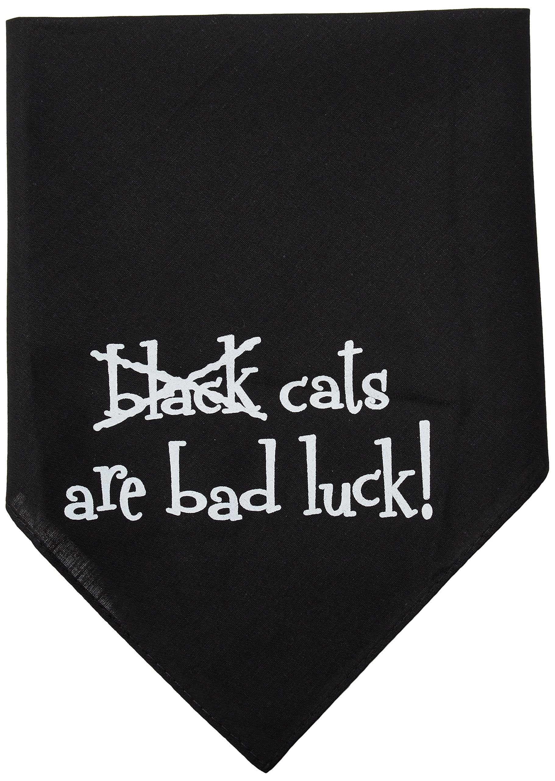 Halloween Pet and Dog Bandana Screen Printed, "Black Cats are Bad Luck" Black Small