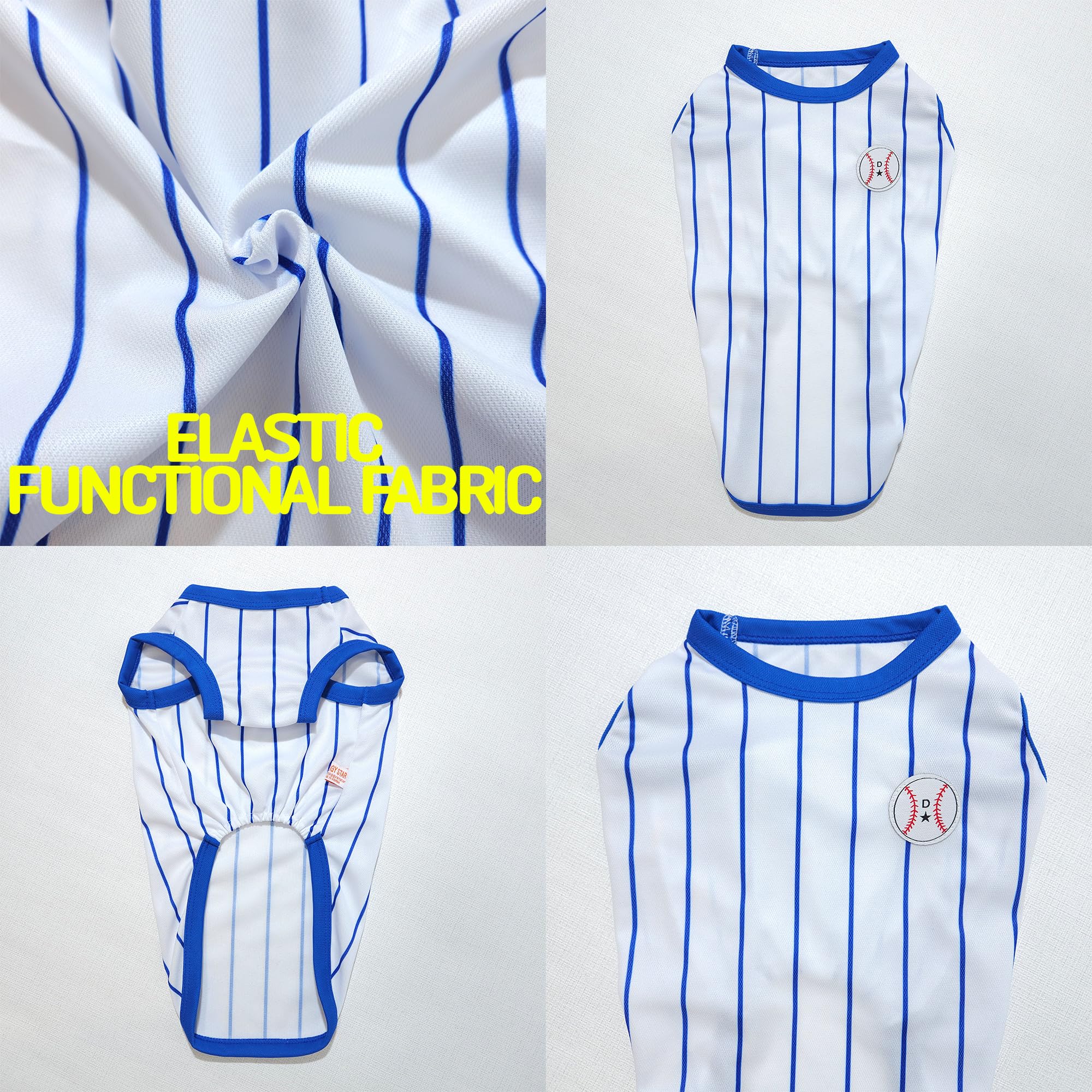 D Doggy Star Dachshund Clothes For Dogs Baseball Mini And Adults T Shirts (S,Baseball Blue)