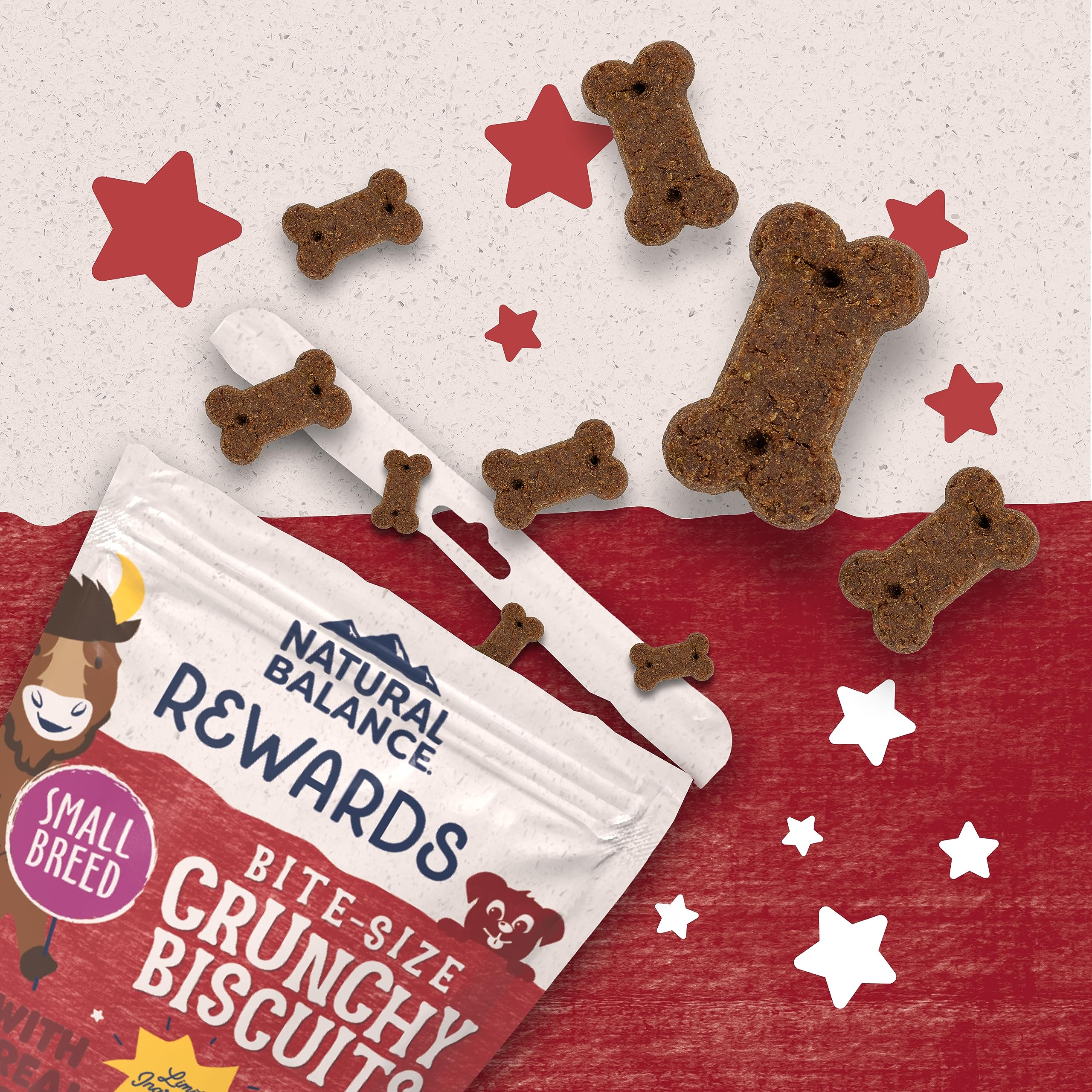 Natural Balance Limited Ingredient Rewards Crunchy Biscuits, Bite-Size Grain-Free Dog Treats for Small-Breed Adult Dogs, Made wi