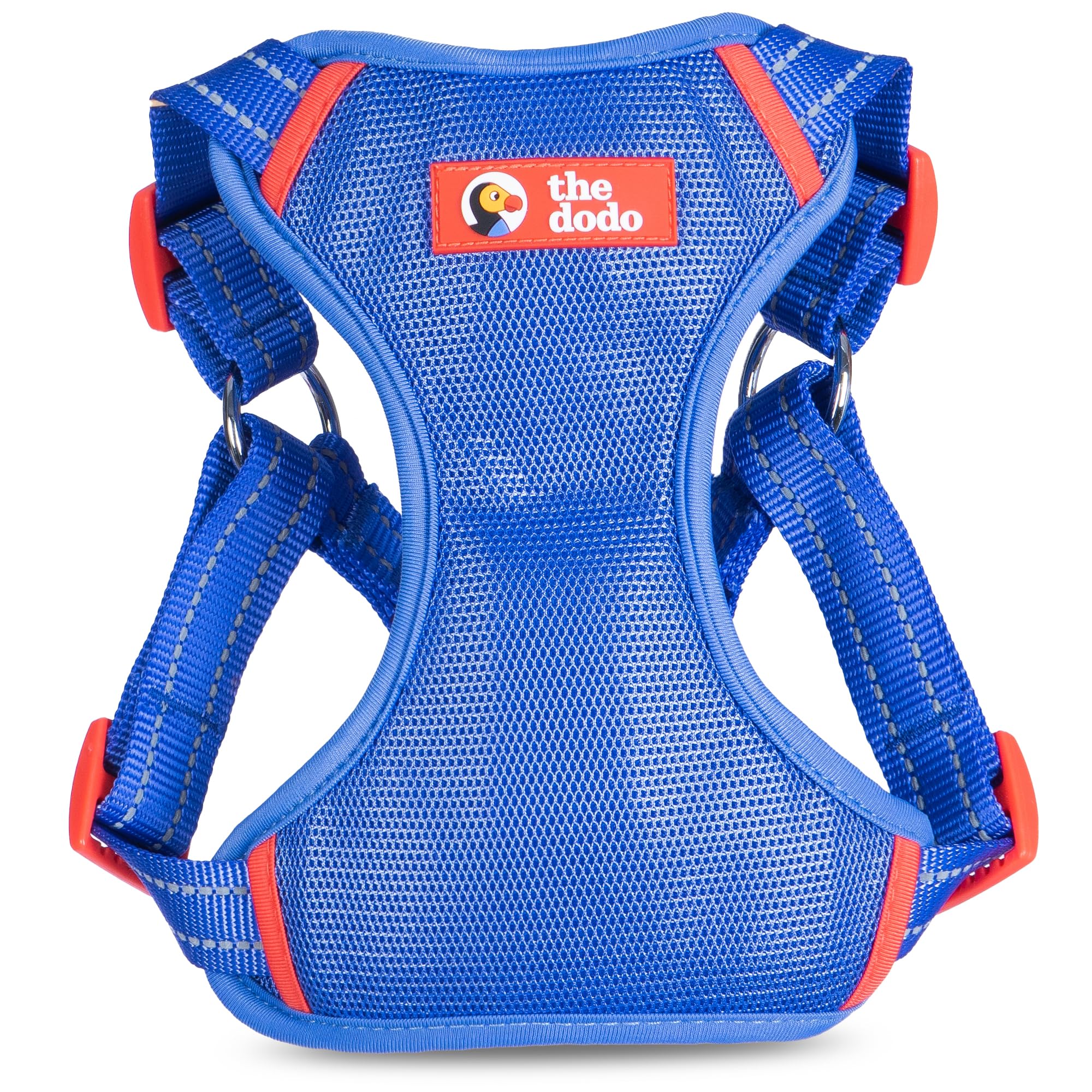 The Dodo Blue Dog Harness - Small; Easy Step-in Harness for Dogs; Breathable Mesh Fabric; Snap-Together, Pinch Release Buckle, R
