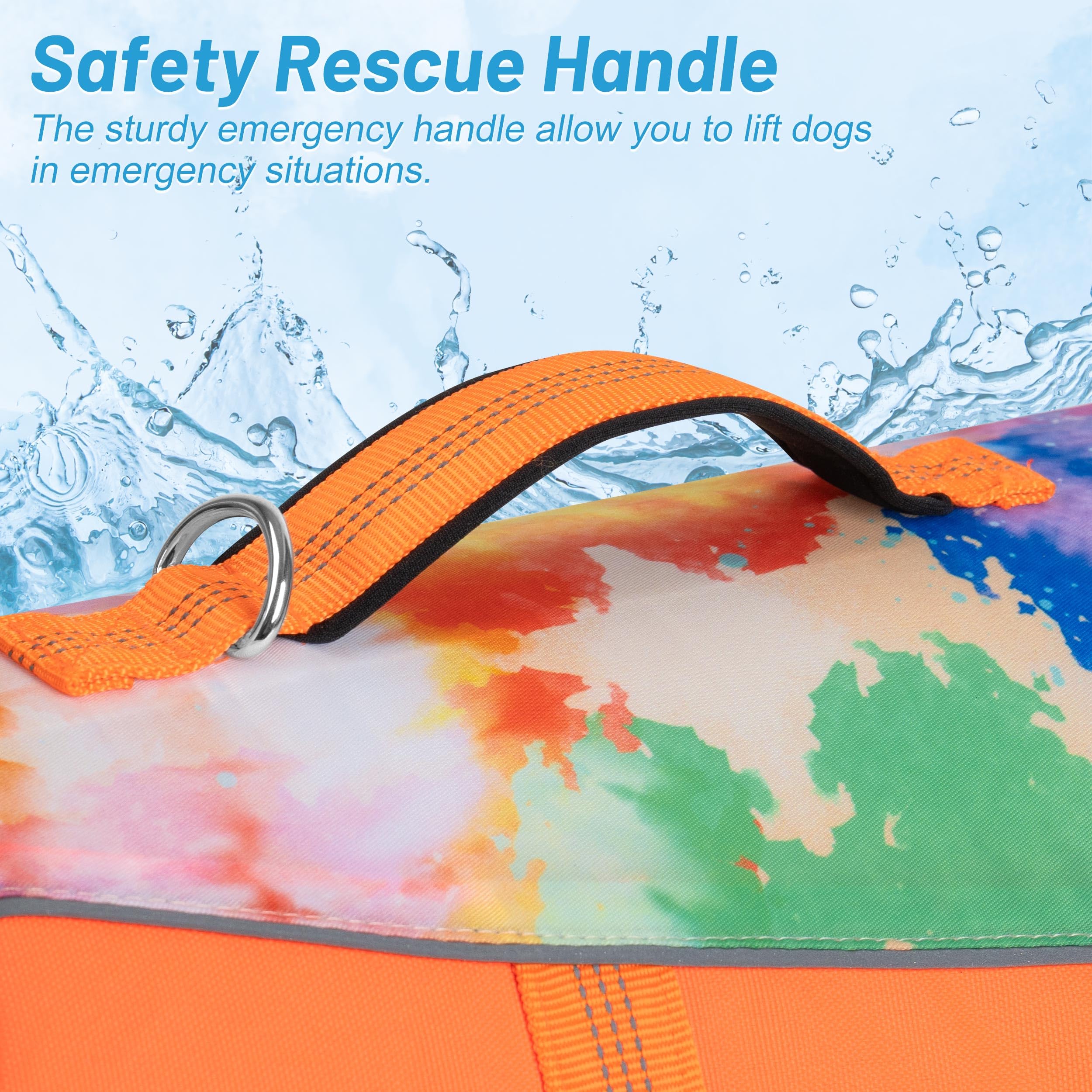 Cyeollo Life Vests For Boating - Large Dog Life Jacket With High Buoyancy, Pet Safety Float Lifesaver, Adjustable Dog Swimming V