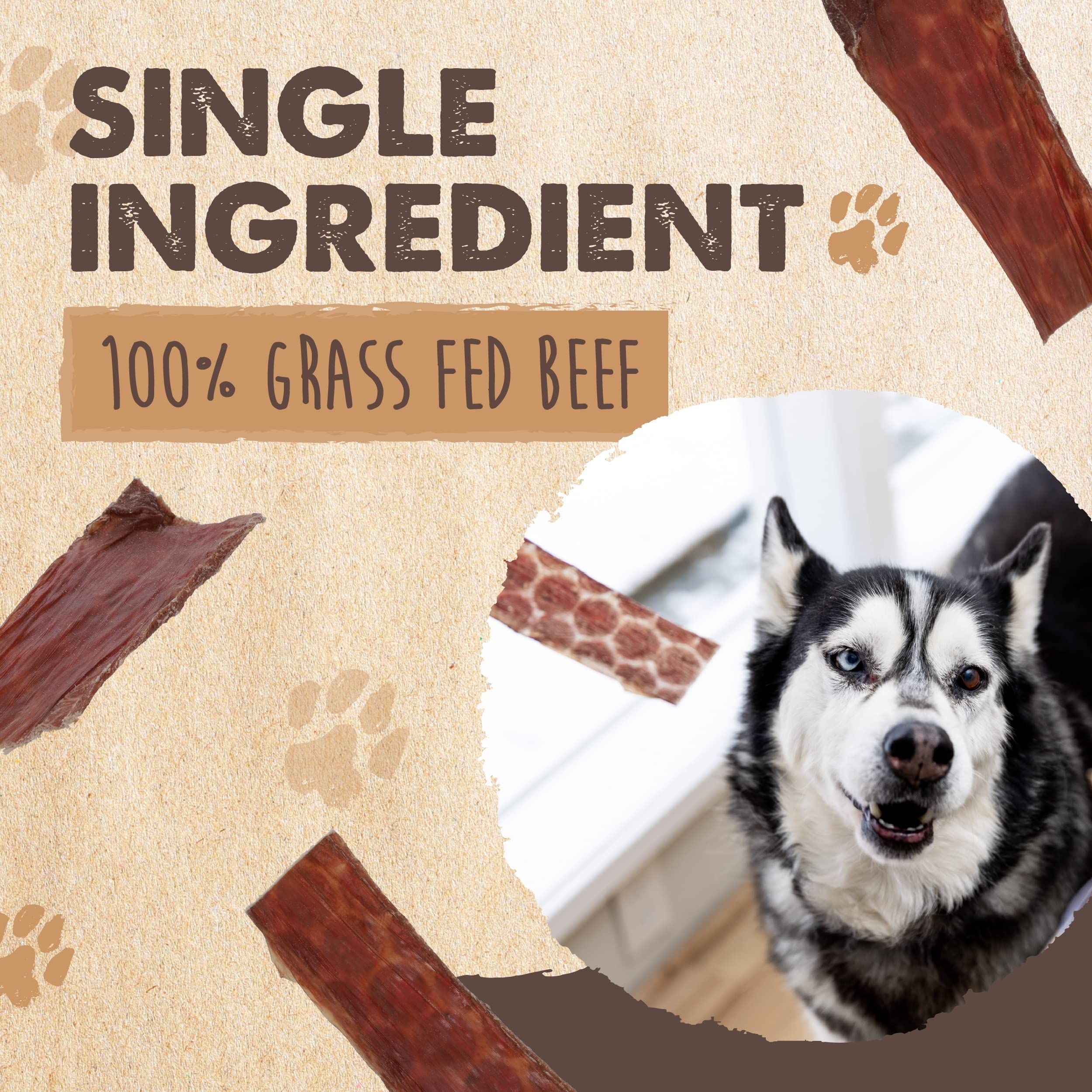 Mighty Paw Naturals Beef Gullet Jerky for Dogs | 100% Natural Beef Gullet Sticks for Small, Medium and Large Breeds. Natural Tre
