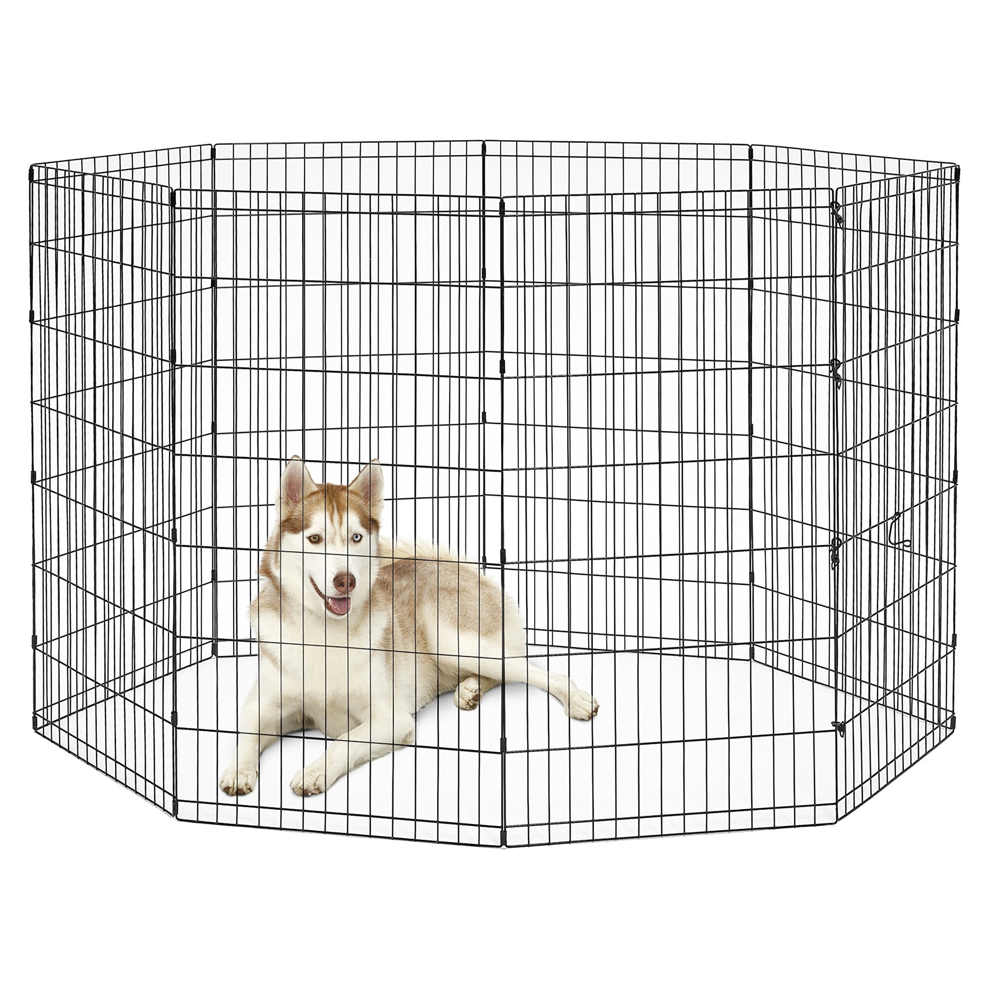 New World Dog Exercise Pen & Playpen, 24' W X 48' H, No Door, Black