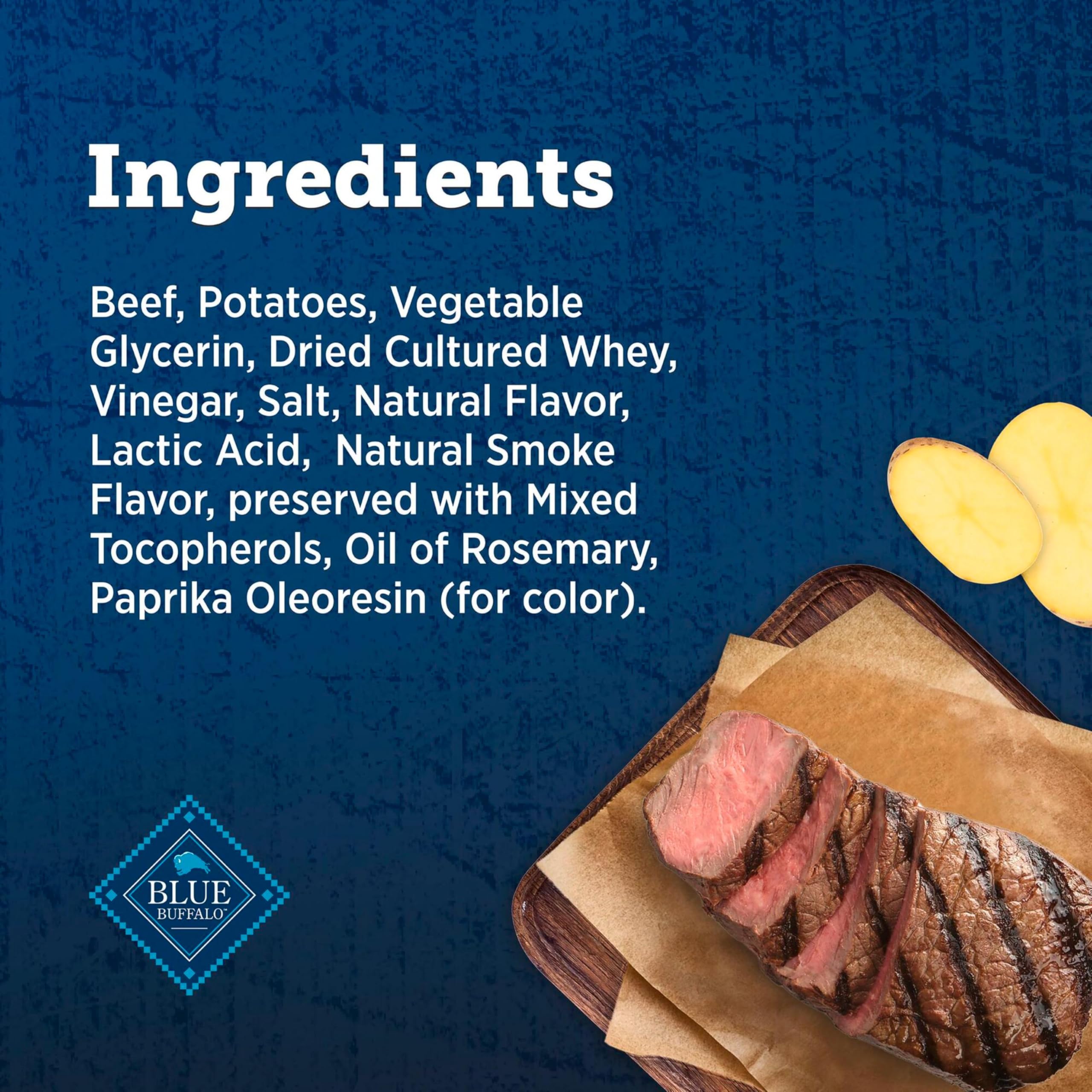 Blue Buffalo True Chews Premium Grillers Dog Treats, Made in the USA with Natural Ingredients, Steak, 30-oz. Bag
