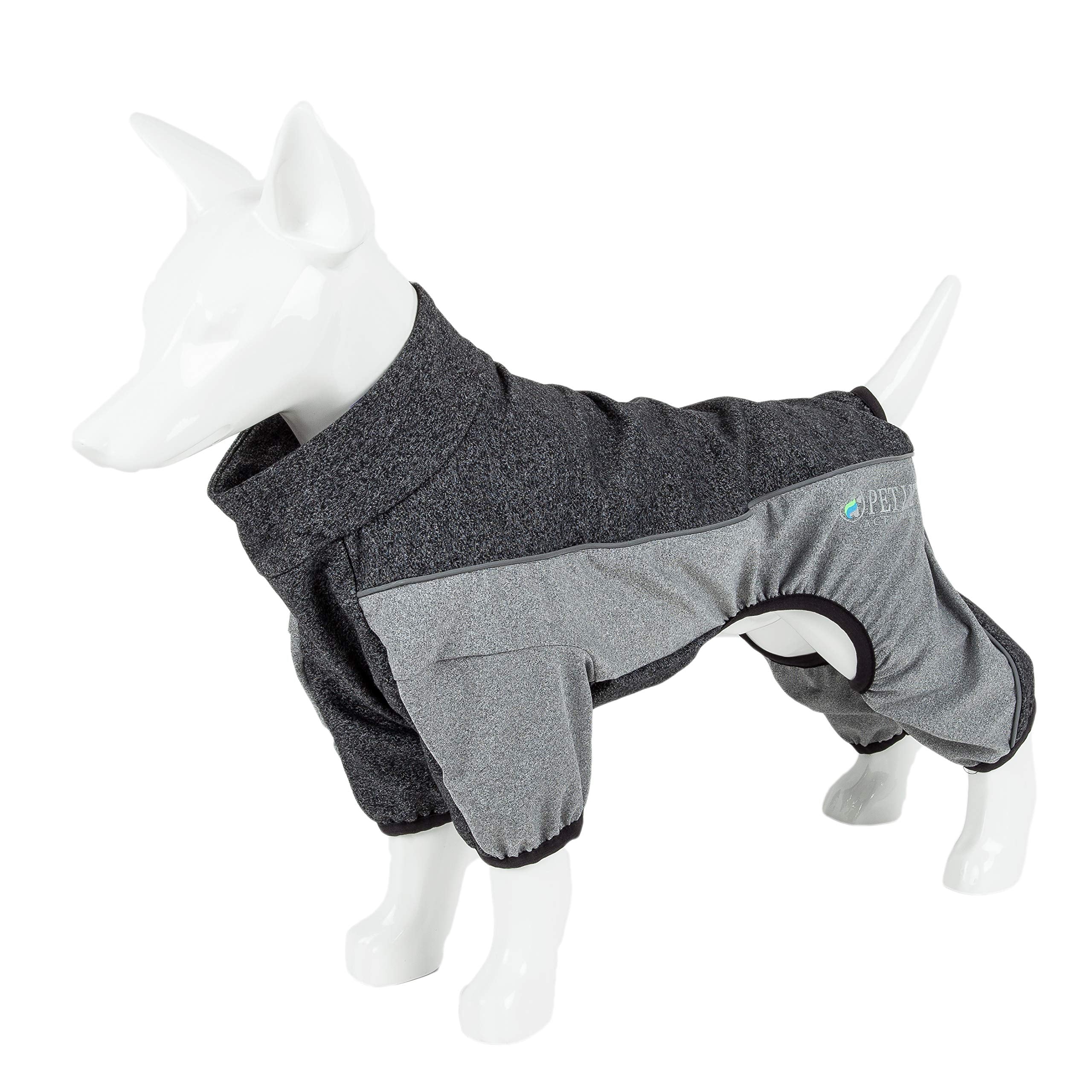 Pet Life ® Active 'Chase Pacer' Mediumweight Breathable Full Body Dog Tracksuit - Performance Fitness And Yoga Dog Clothes Featuring 4-Way-Stretch And Quick-Dry Technology With Reflective Dog Collar