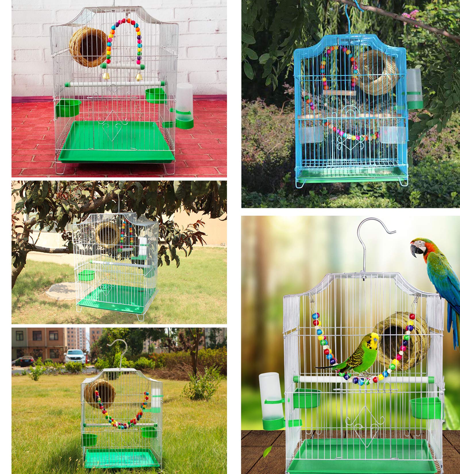 Lamoutor 4Pcs Bird Water Feeder Plastic Drinker Feeder Water Clip For Parrots Budgie Cockatiel Lovebirds
